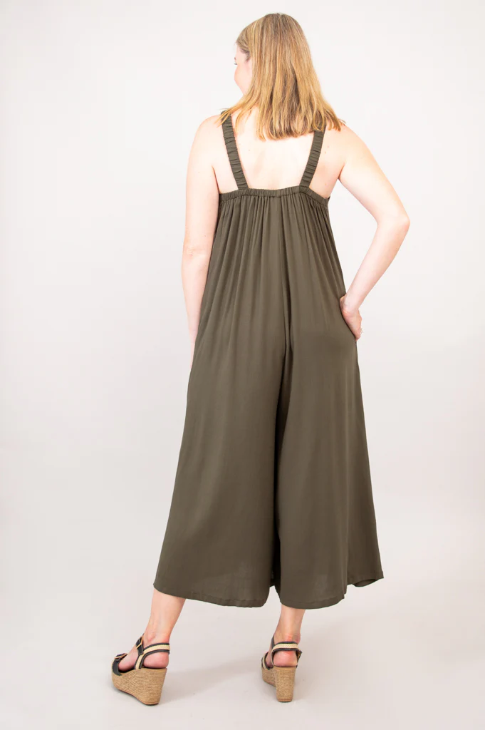 Joanna Jumpsuit, Khaki, Linen Bamboo - Image 4