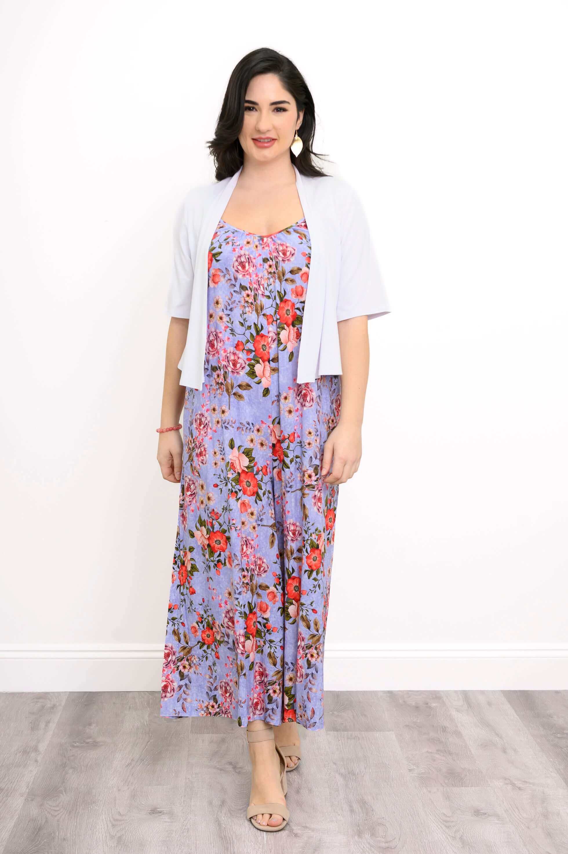 Joanna Jumpsuit, Red Rosebud, Linen Bamboo - Image 2