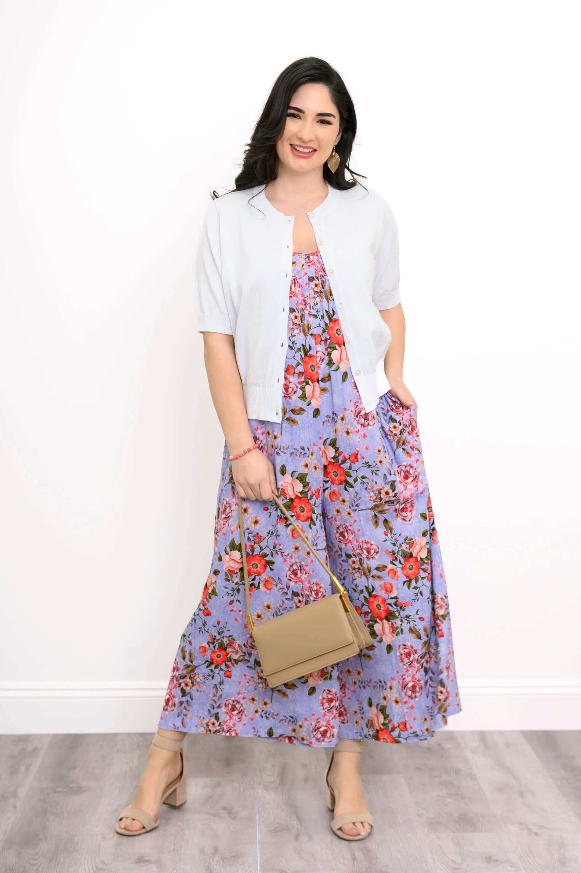 Joanna Jumpsuit, Red Rosebud, Linen Bamboo - Image 4