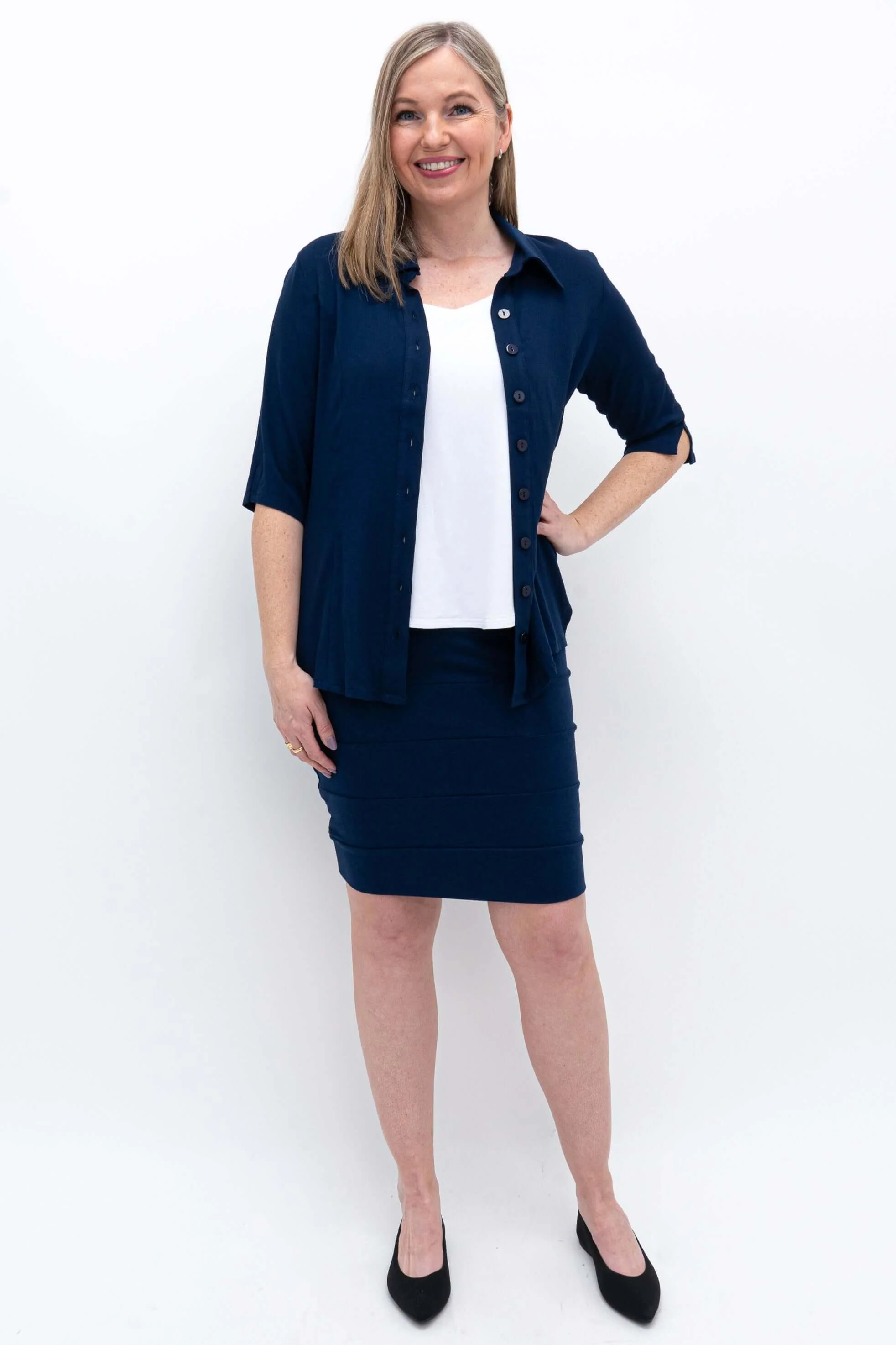 Jonelle Skirt, Indigo, Bamboo - Final Sale - Image 3
