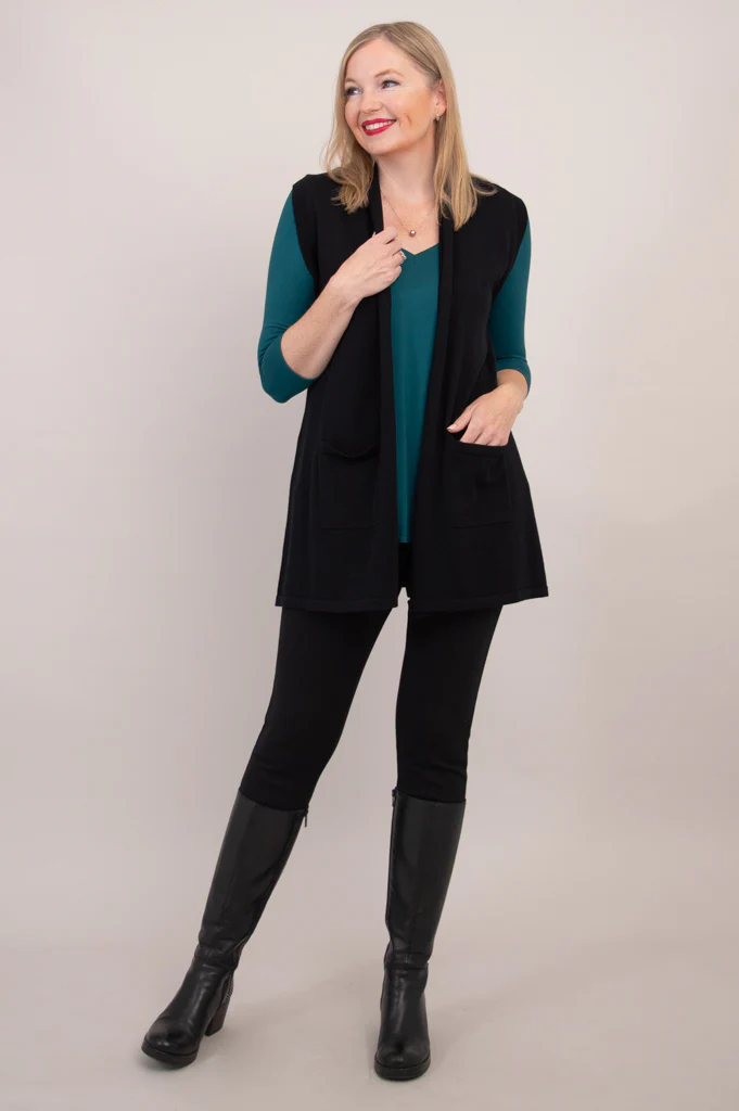 Jude Cardigan, Black, Cotton - Image 2