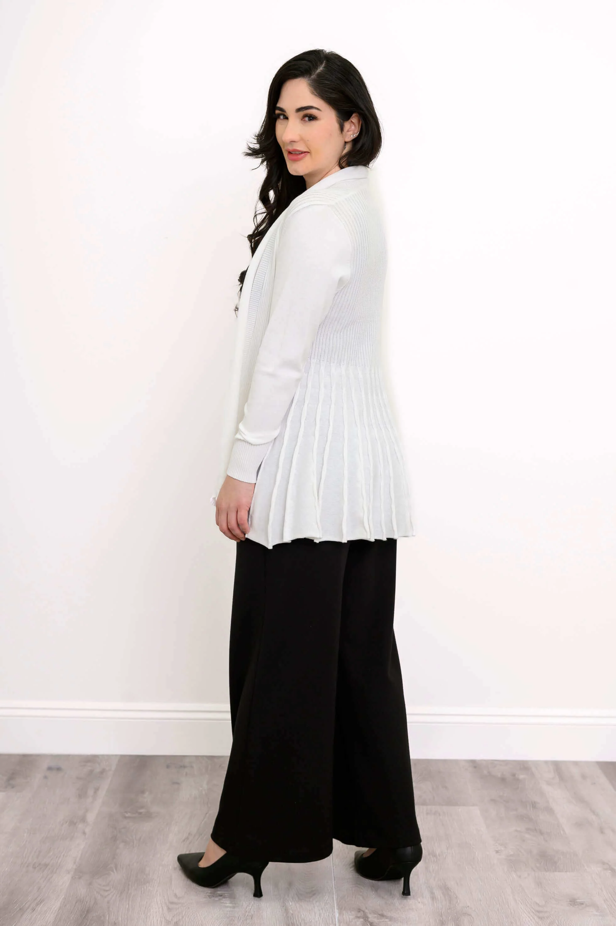 Karen Cardigan, White, Cotton - Image 5