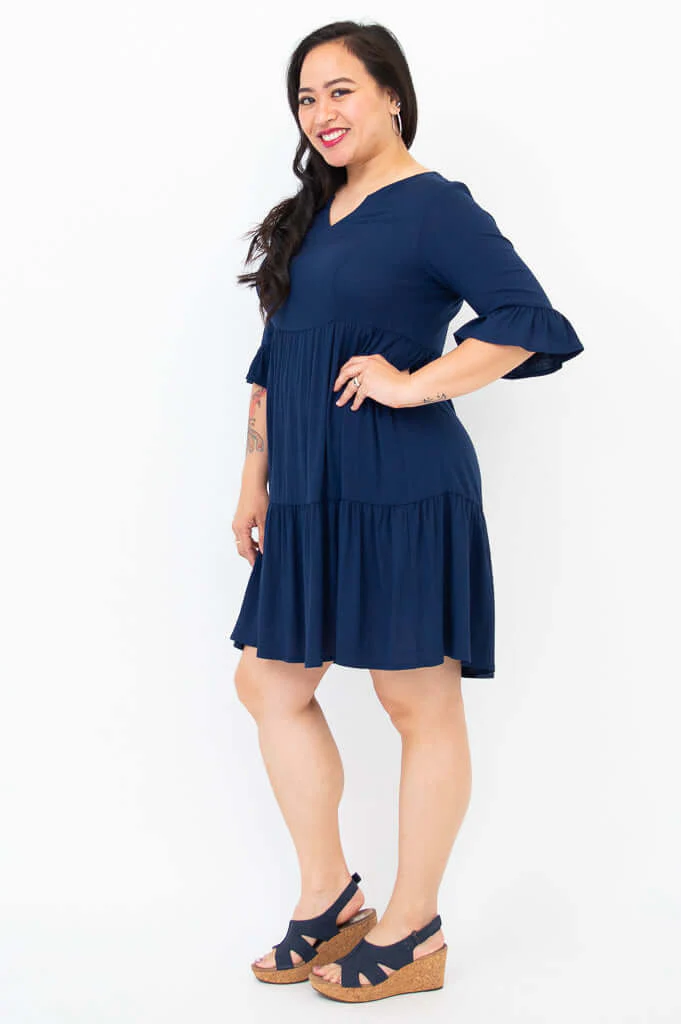 Karena Dress, Indigo, Linen Bamboo - Final Sale - Image 4
