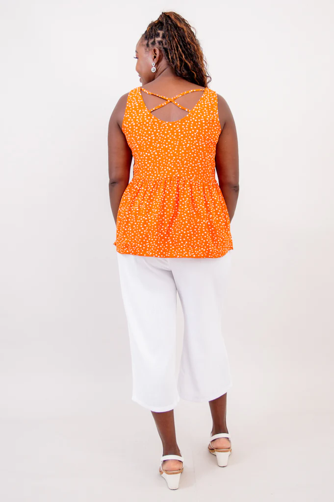 Kaya Top, Orange Polka - Final Sale - Image 7