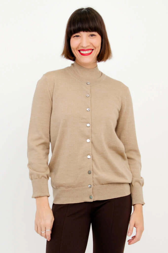 Kitten Cardigan, Barley, Merino Wool - Image 2