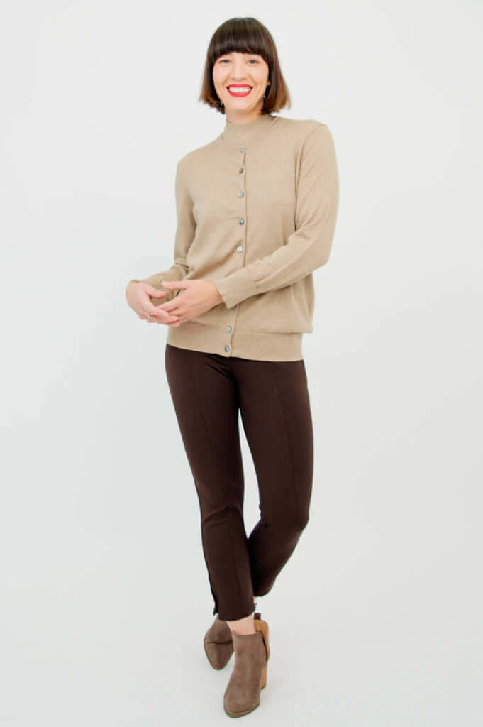 Kitten Cardigan, Barley, Merino Wool - Image 4