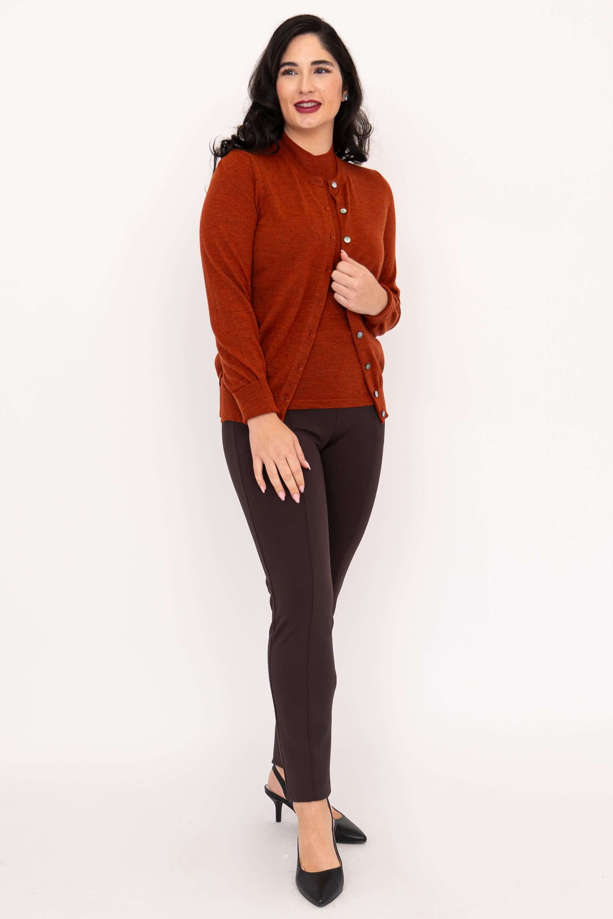 Kitten Cardigan, Bronze, Merino Wool - Image 3