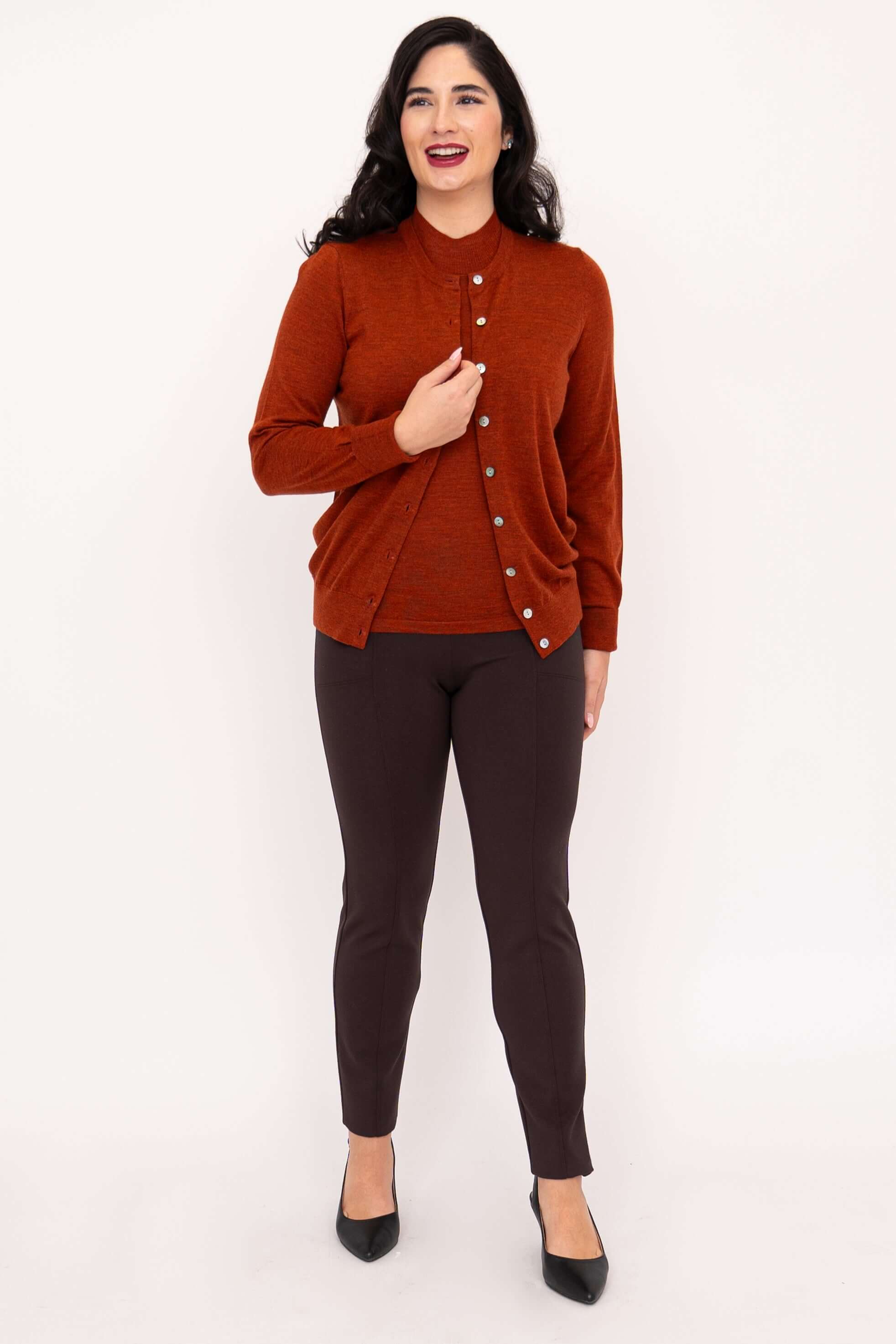 Kitten Cardigan, Bronze, Merino Wool - Image 4