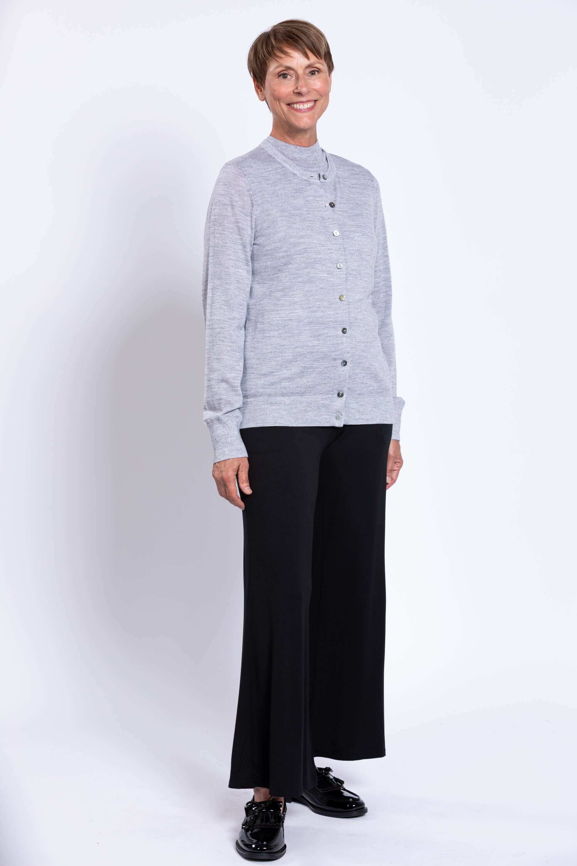 Kitten Cardigan, Charcoal Lite, Merino Wool - Image 3