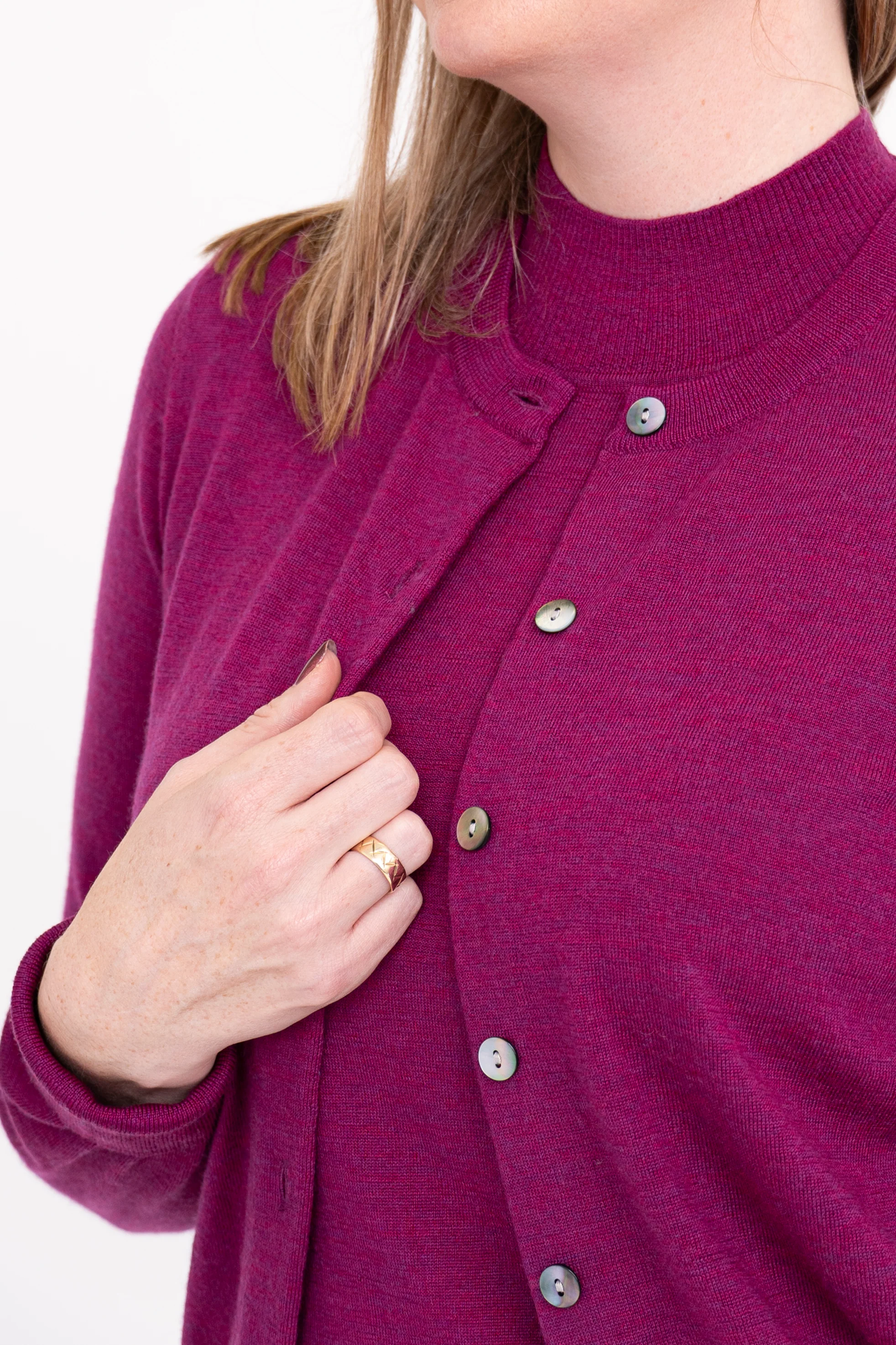 Kitten Cardigan, Magenta, Merino Wool - Image 5