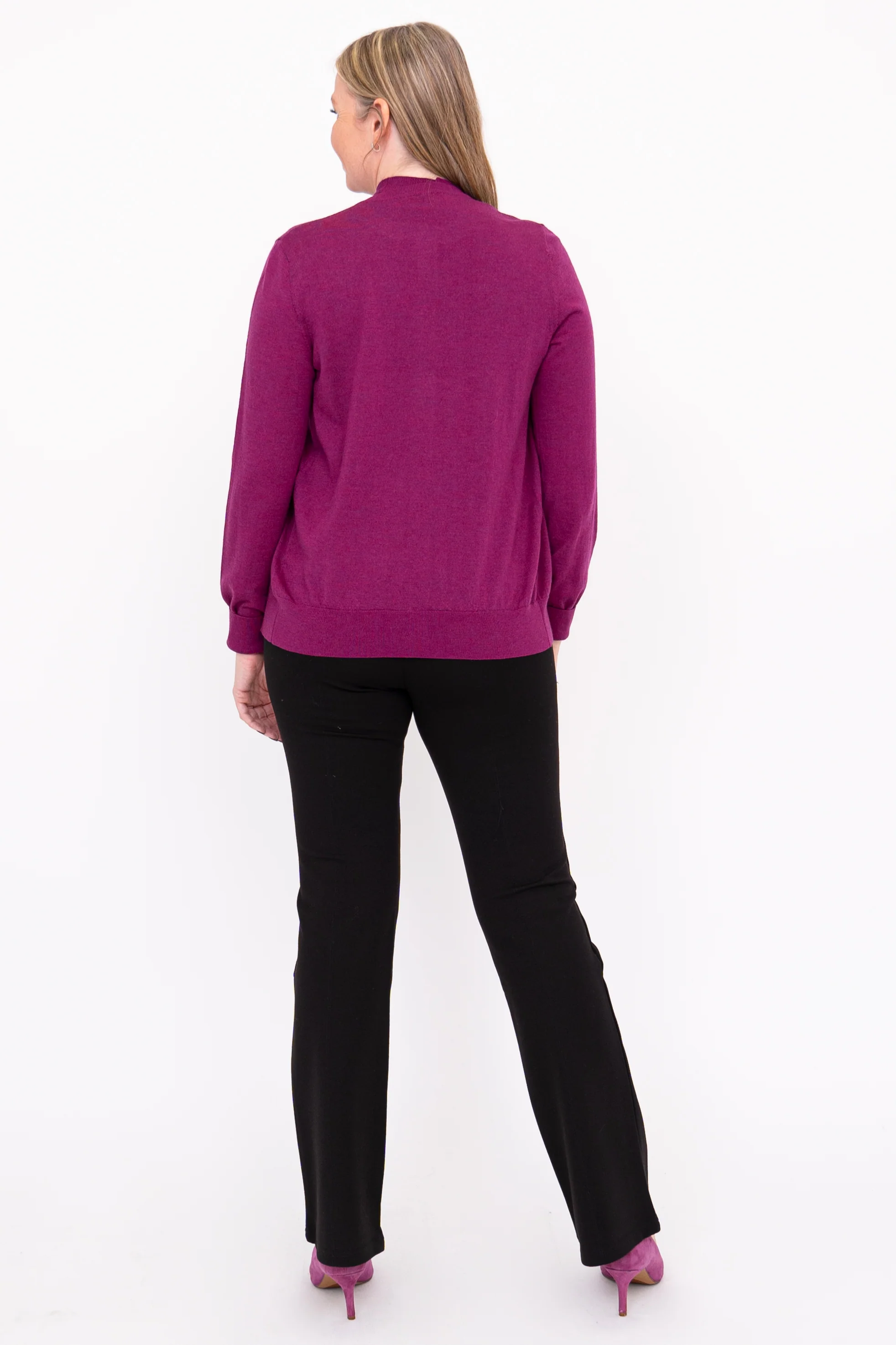 Kitten Cardigan, Magenta, Merino Wool - Image 9