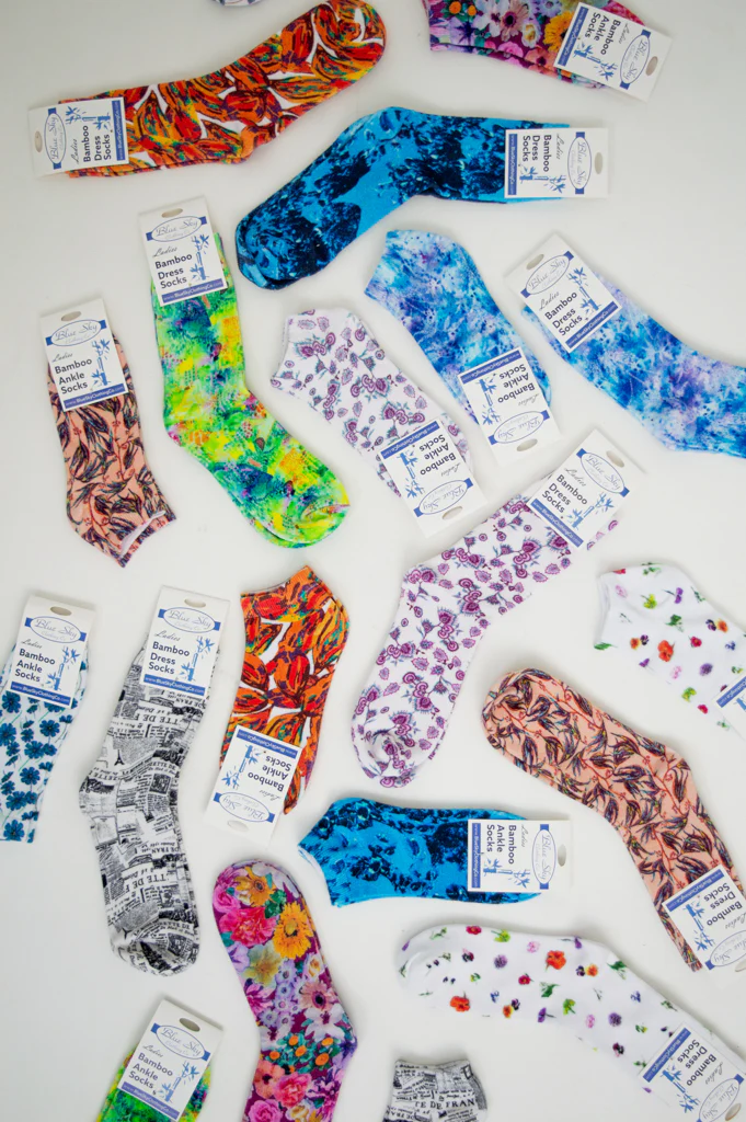 Ladies Ankle Bamboo Socks, Assorted Prints - Image 14