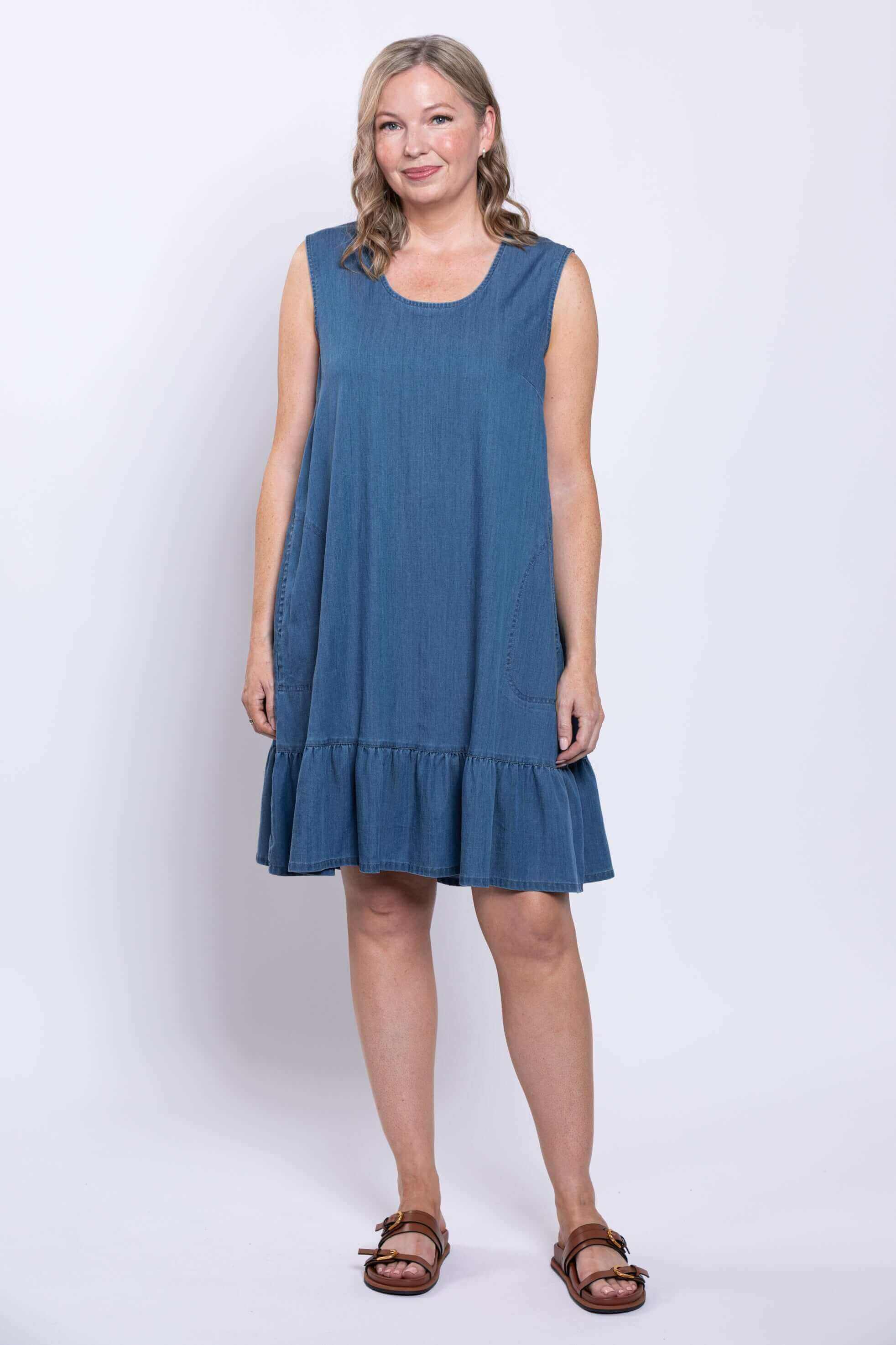 Lali Dress, Tencel Denim - Image 2