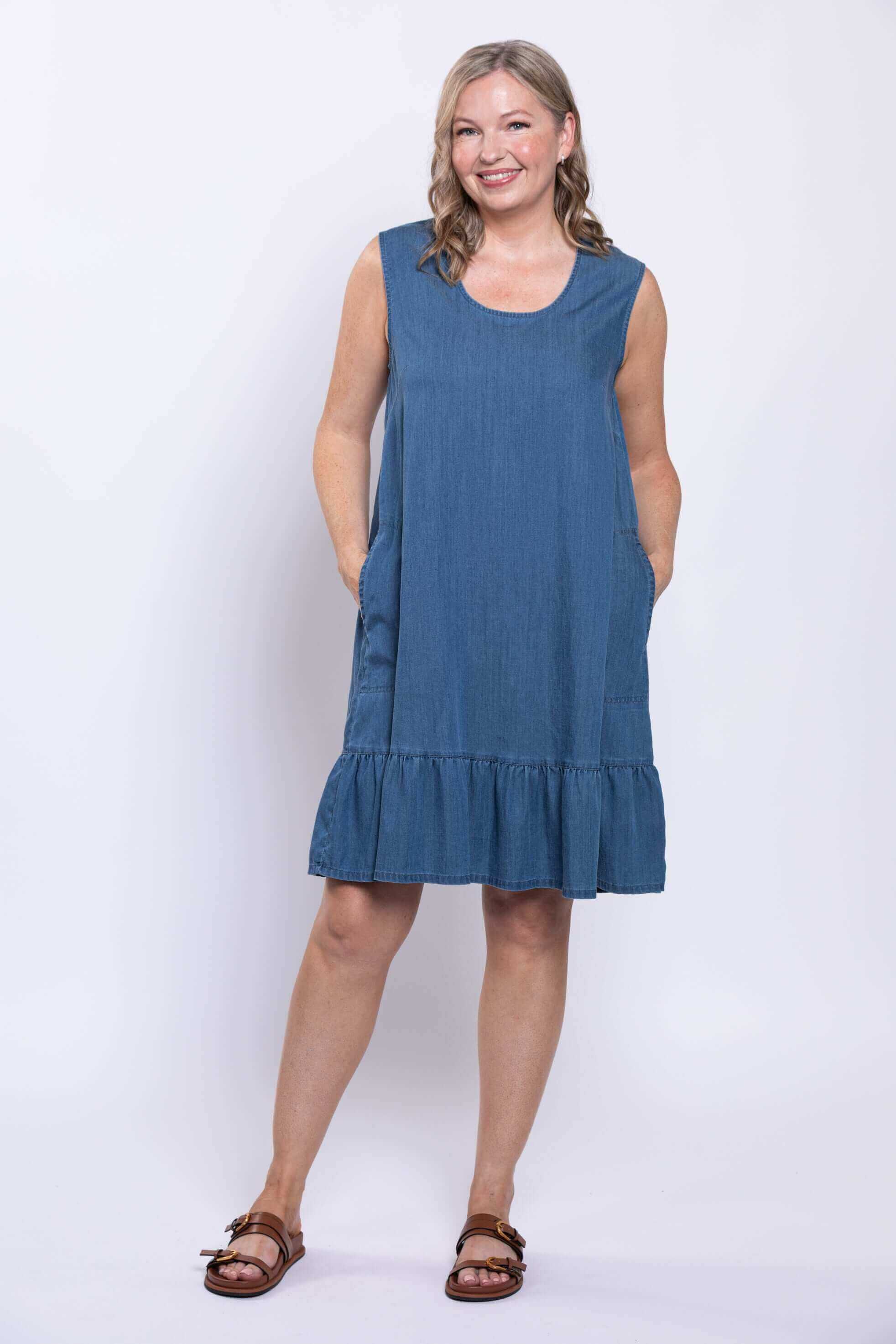 Lali Dress, Tencel Denim - Image 3