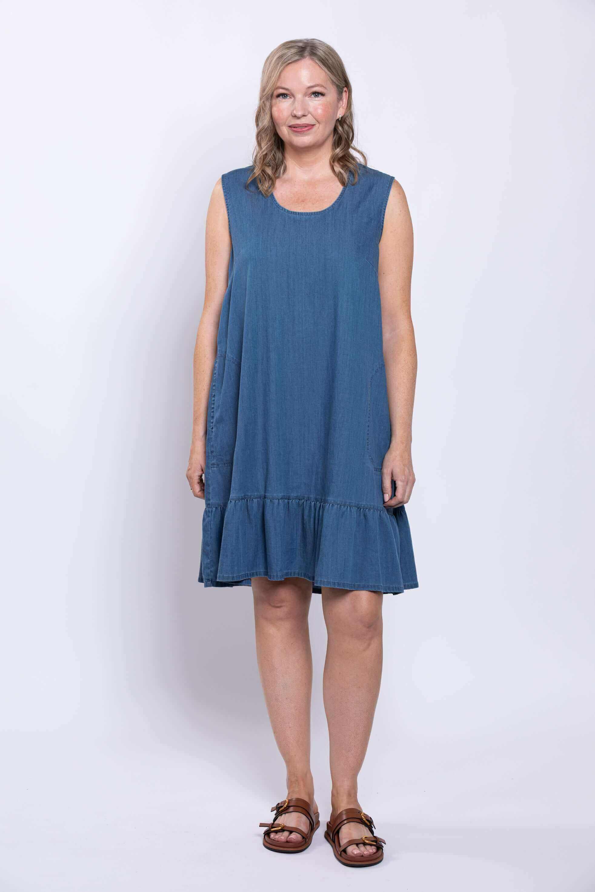 Lali Dress, Tencel Denim - Image 4