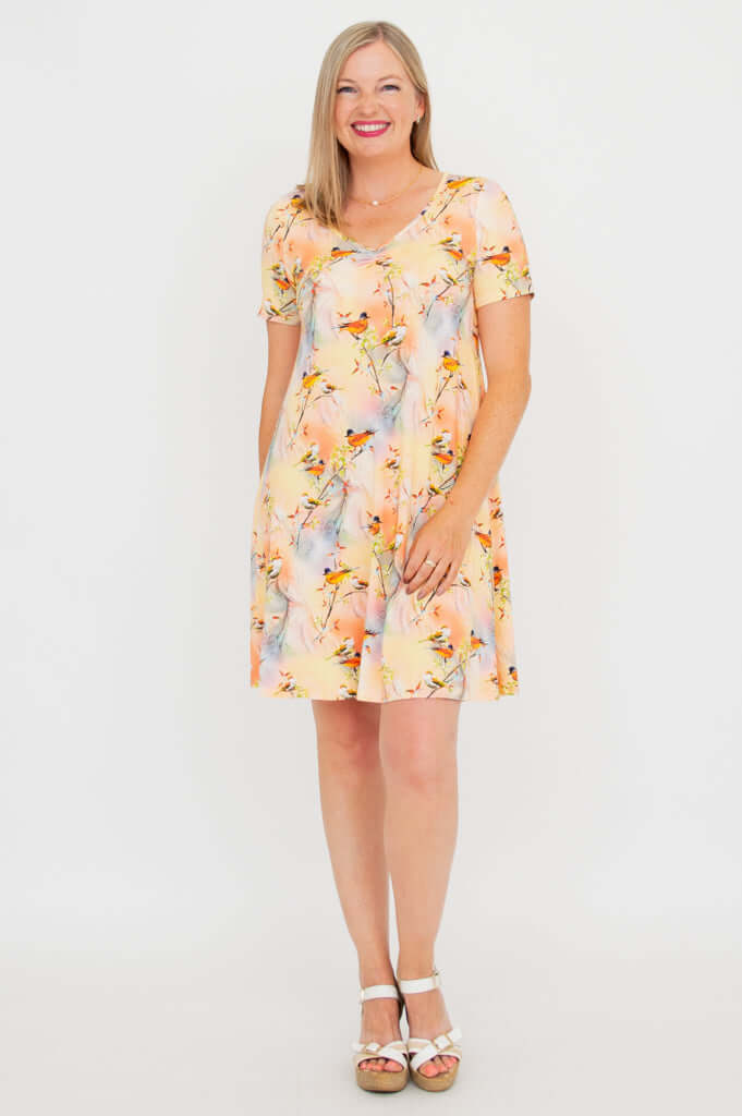 Lanai S/S Dress, Songbird, Bamboo - Final Sale