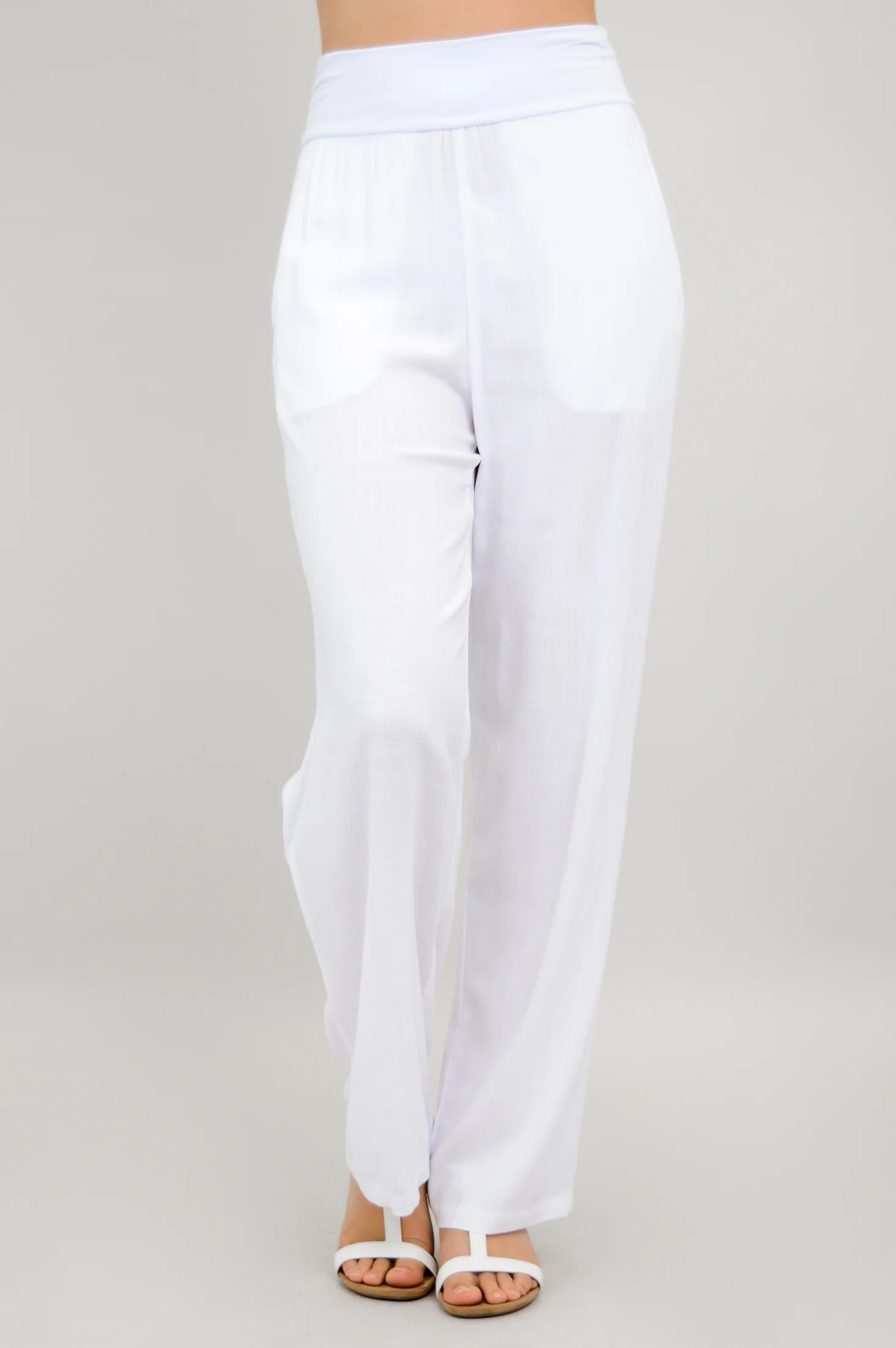 Landon Pant, White, Linen Bamboo - Image 3