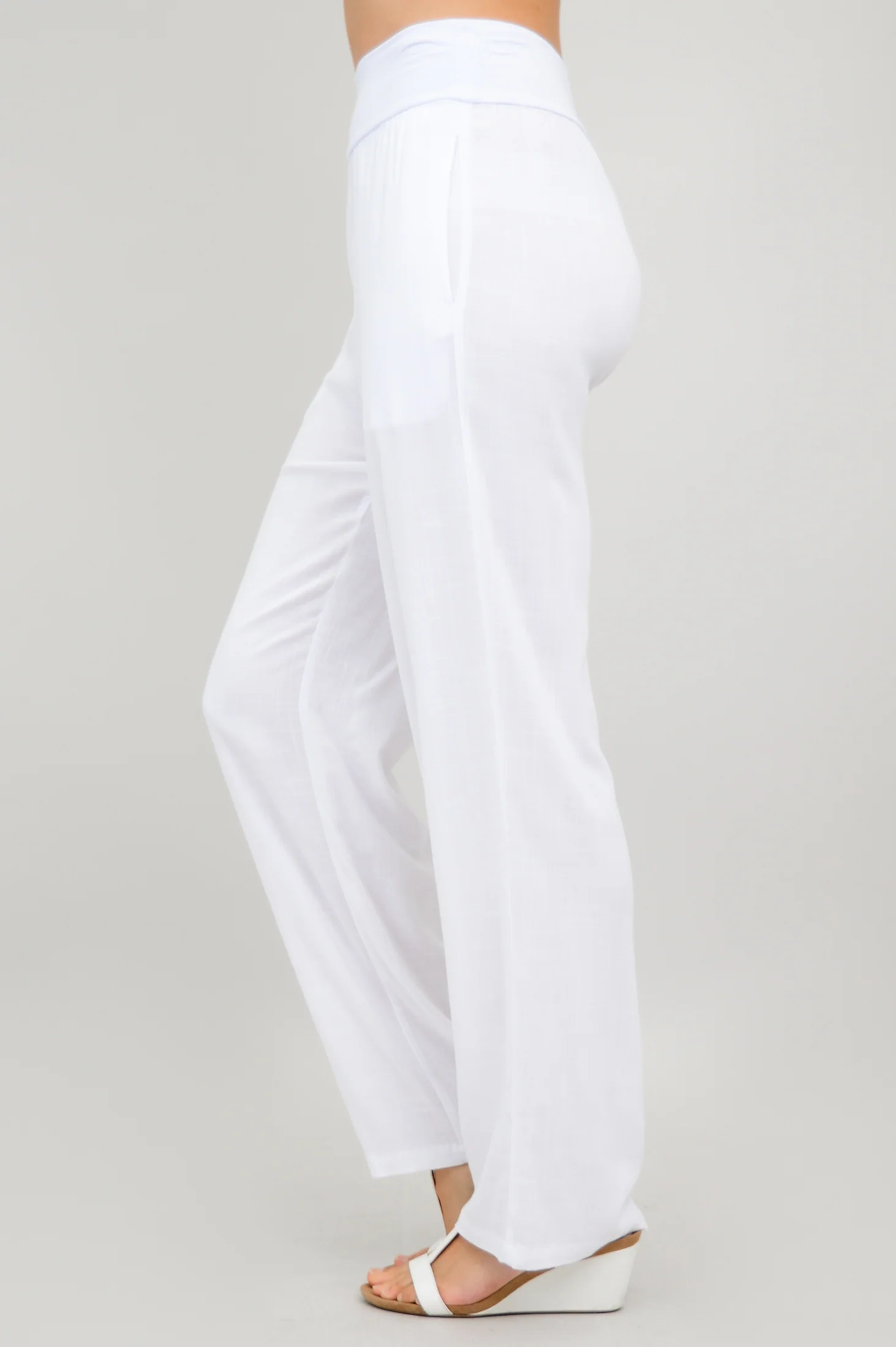 Landon Pant, White, Linen Bamboo - Image 4