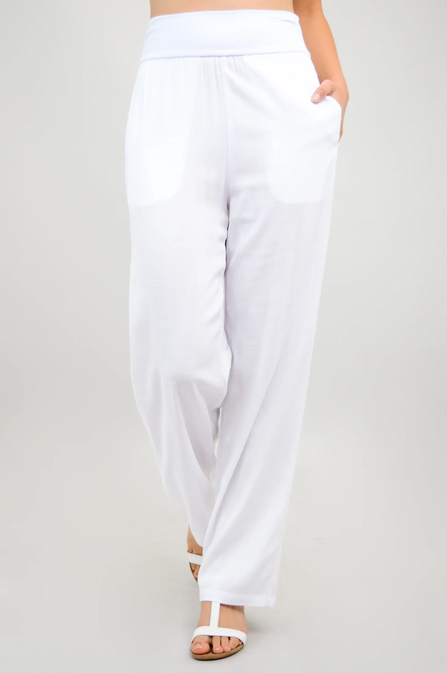 Landon Pant, White, Linen Bamboo - Image 5