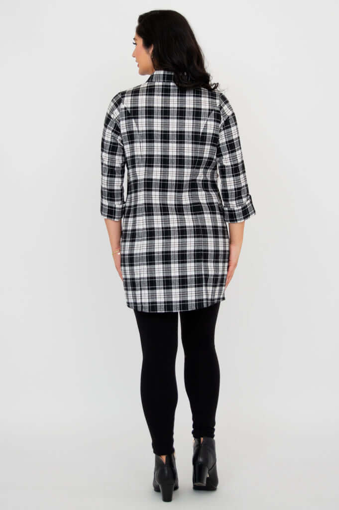 Larissa Tunic, Bobcat Plaid, Cotton - Tent Sale - Image 5