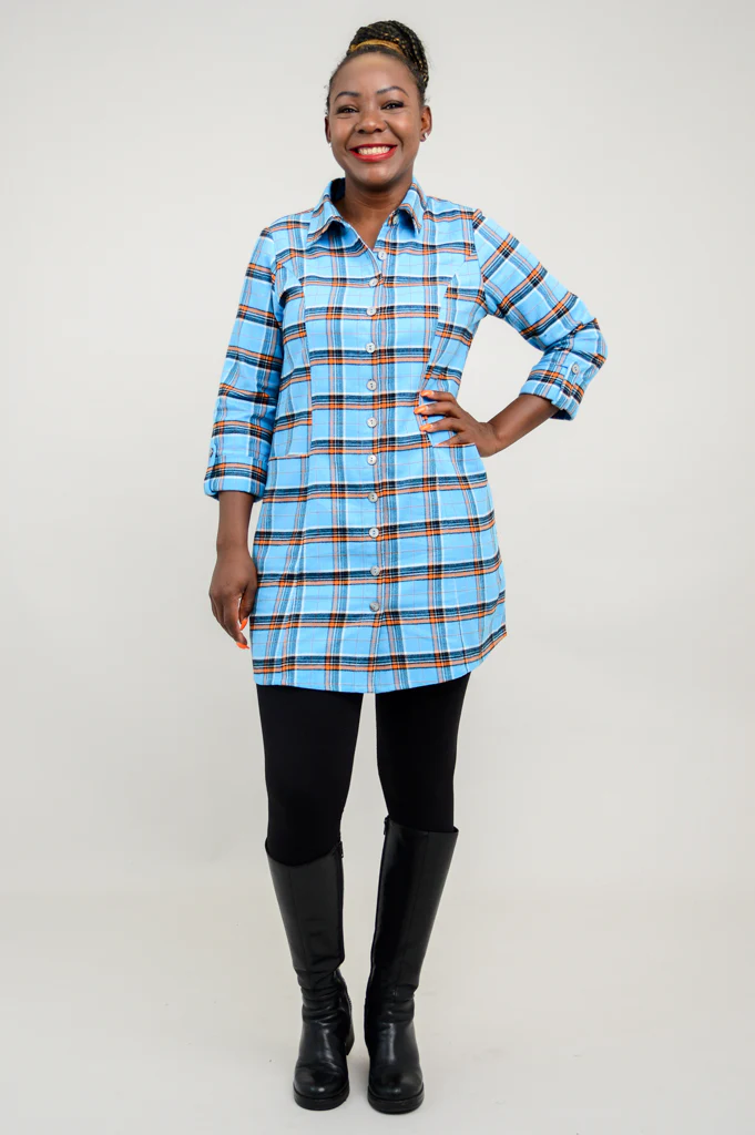 Larissa Tunic, Peko Plaid, Cotton Flannel - Tent Sale - Image 2