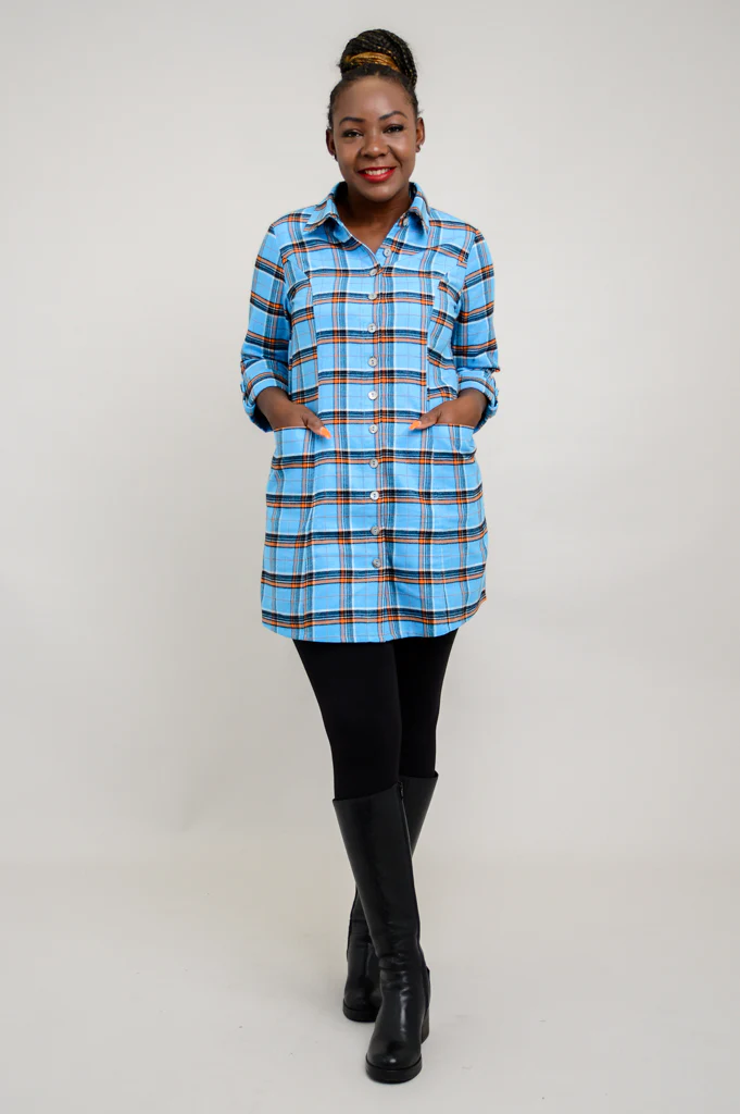 Larissa Tunic, Peko Plaid, Cotton Flannel - Tent Sale - Image 3