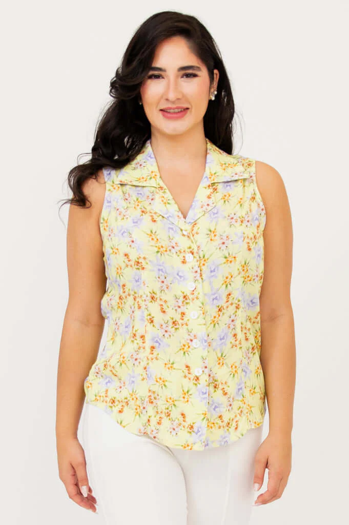 Lexa Tank, Brilliant, Linen Bamboo - Final Sale