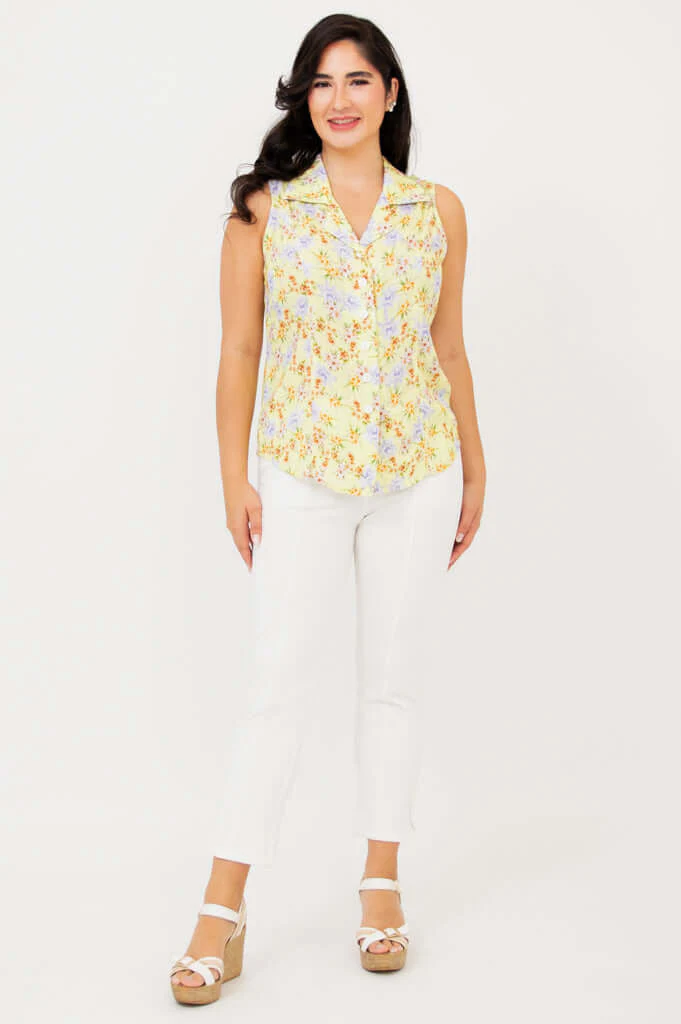 Lexa Tank, Brilliant, Linen Bamboo - Final Sale - Image 2