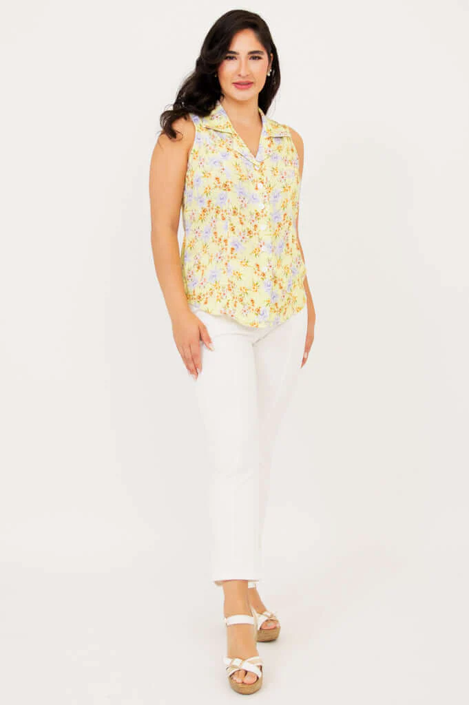 Lexa Tank, Brilliant, Linen Bamboo - Final Sale - Image 3