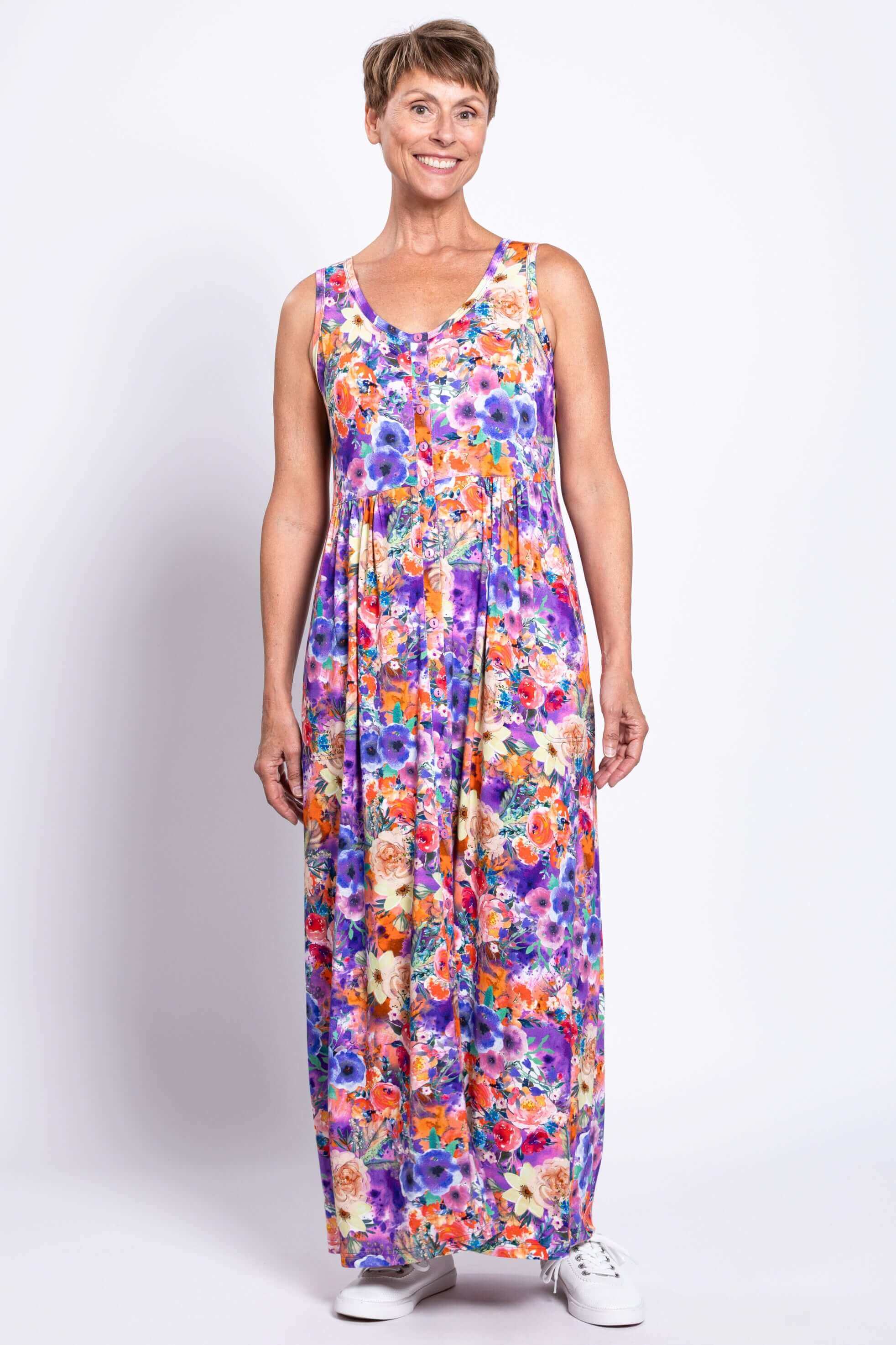 Liane N/S Dress, Violet Fiesta, Bamboo - Image 2