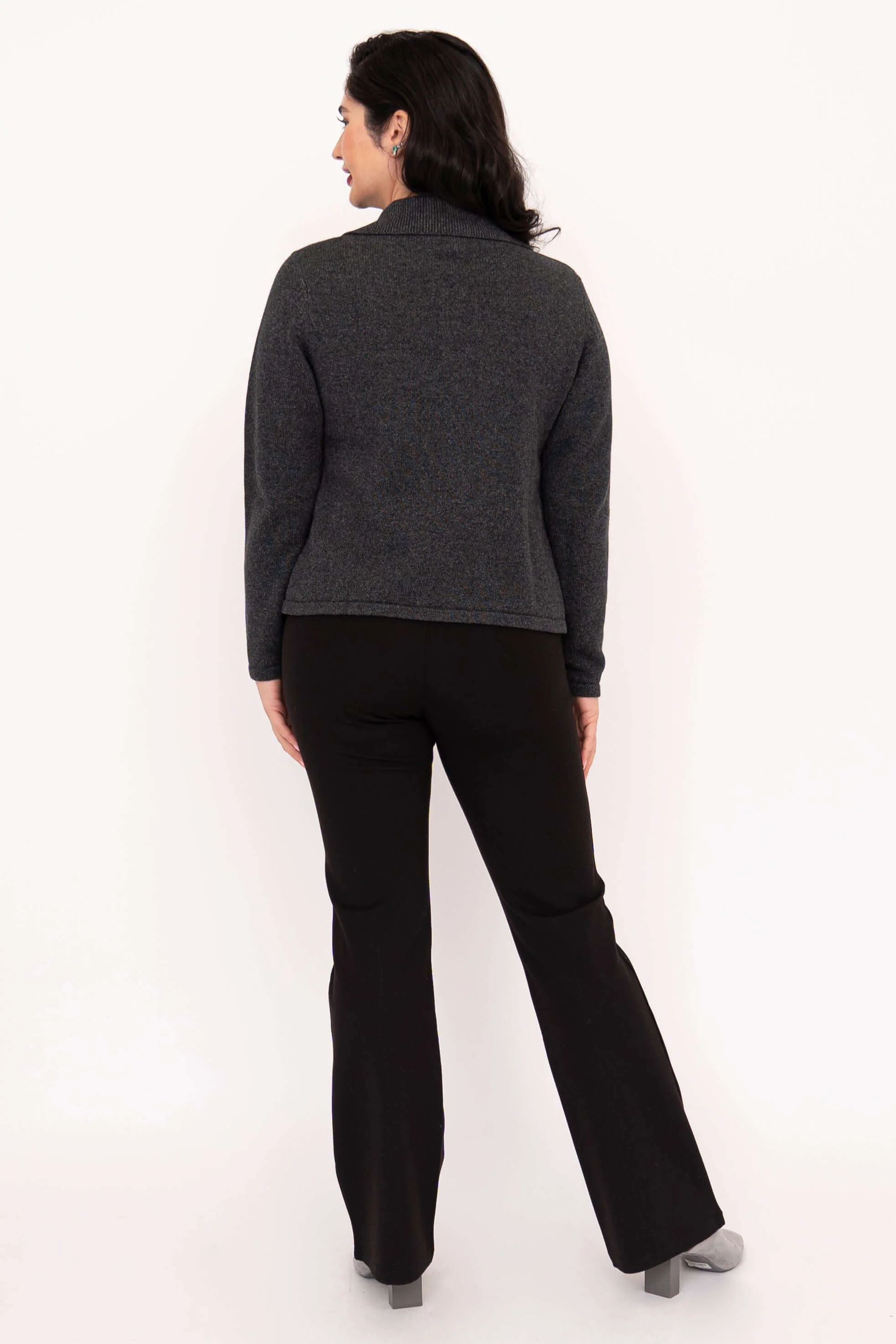 Lily Cardigan, Charcoal, Cotton - Image 3