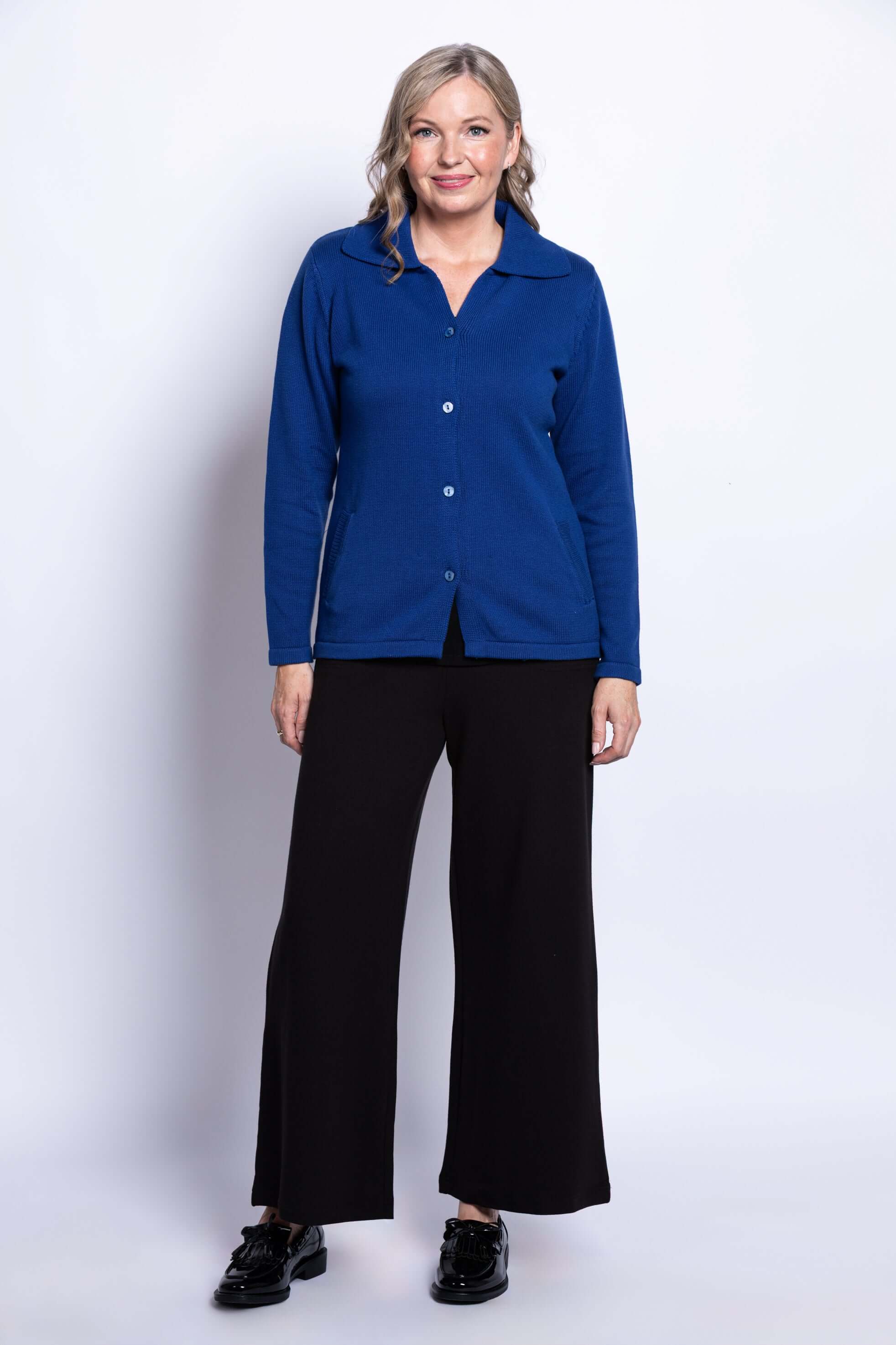 Lily Cardigan, Indigo, Cotton - Image 4