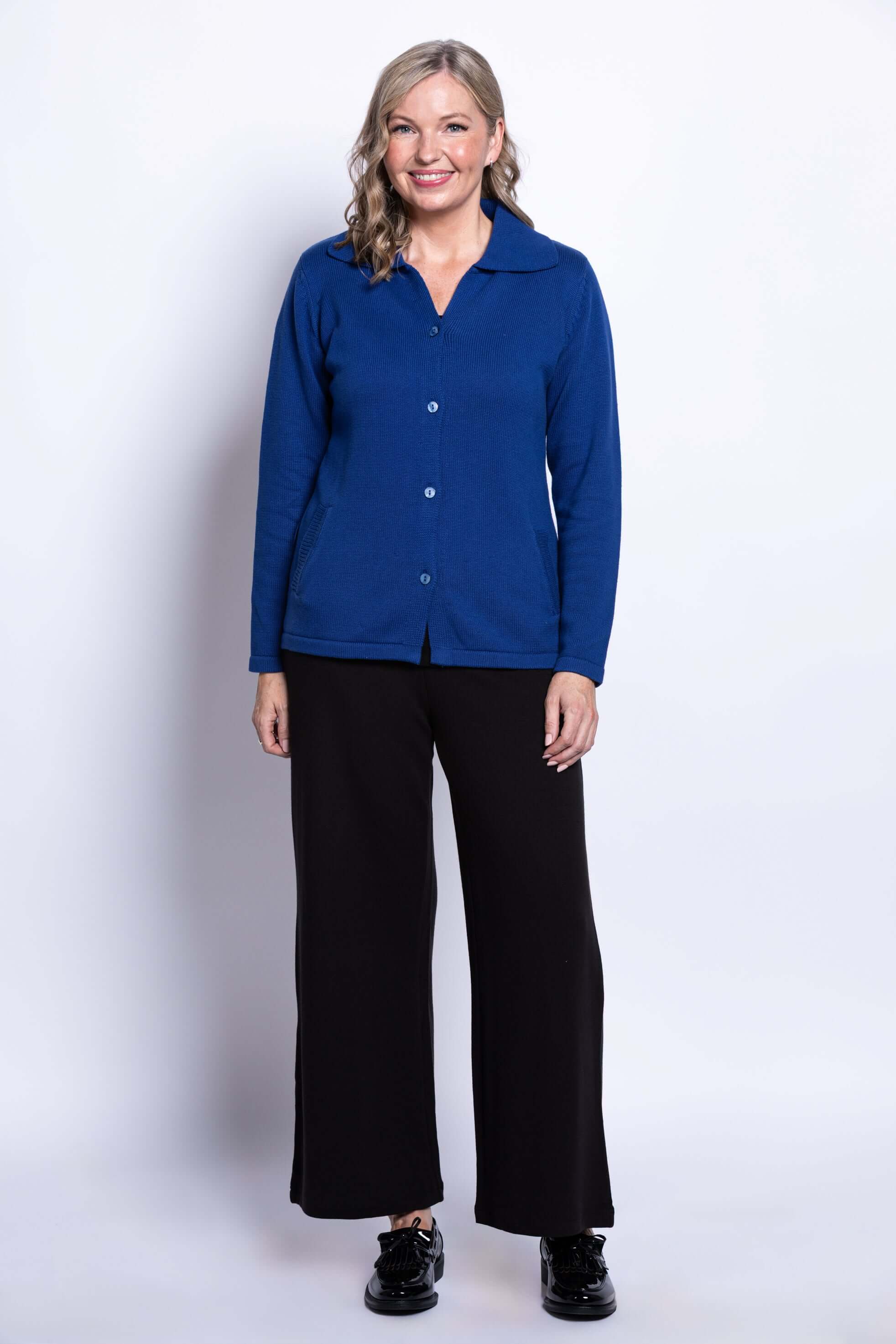 Lily Cardigan, Indigo, Cotton - Image 6