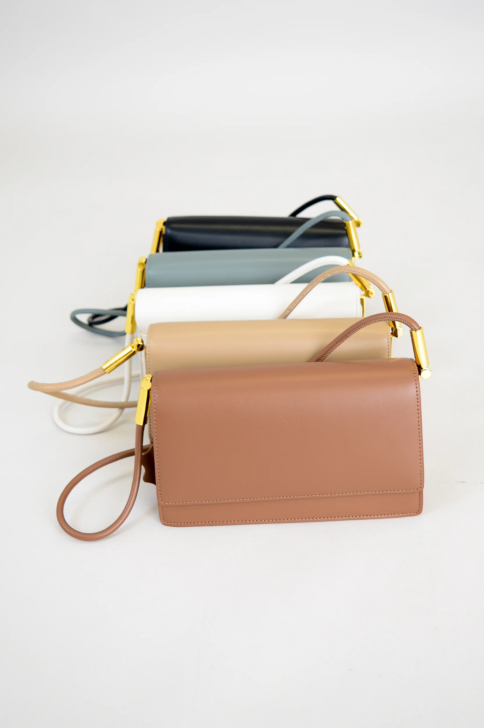 Lina Bag, Grey/Blue, Leather - Image 9