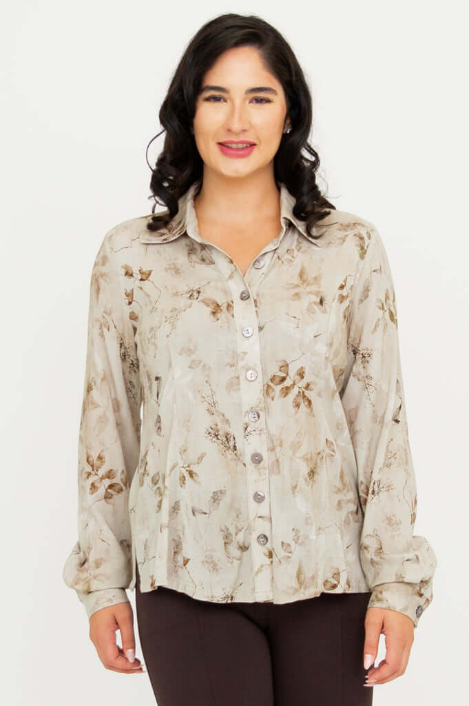 Linzy Blouse, Castle, Linen Bamboo - Final Sale