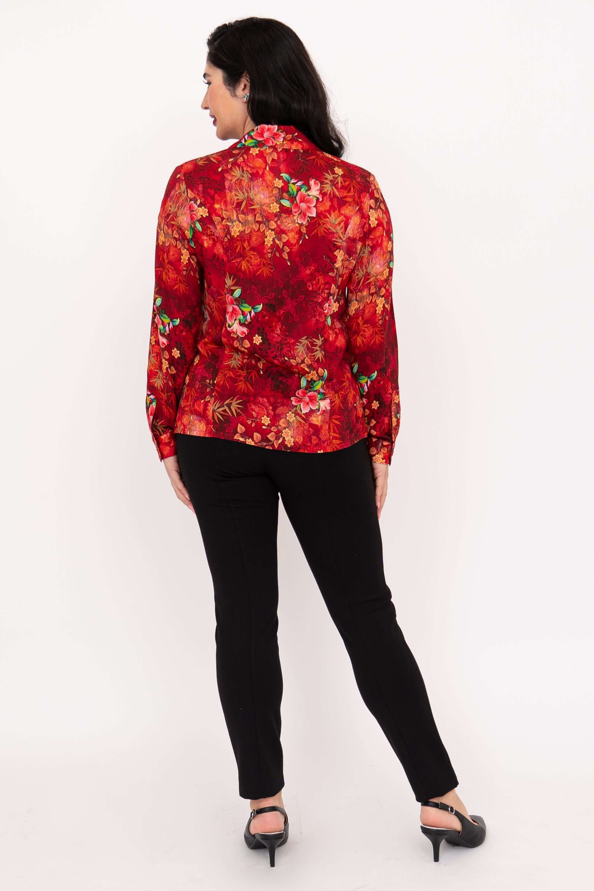 Linzy Blouse, Lipstick Zen, Linen Bamboo - Image 5