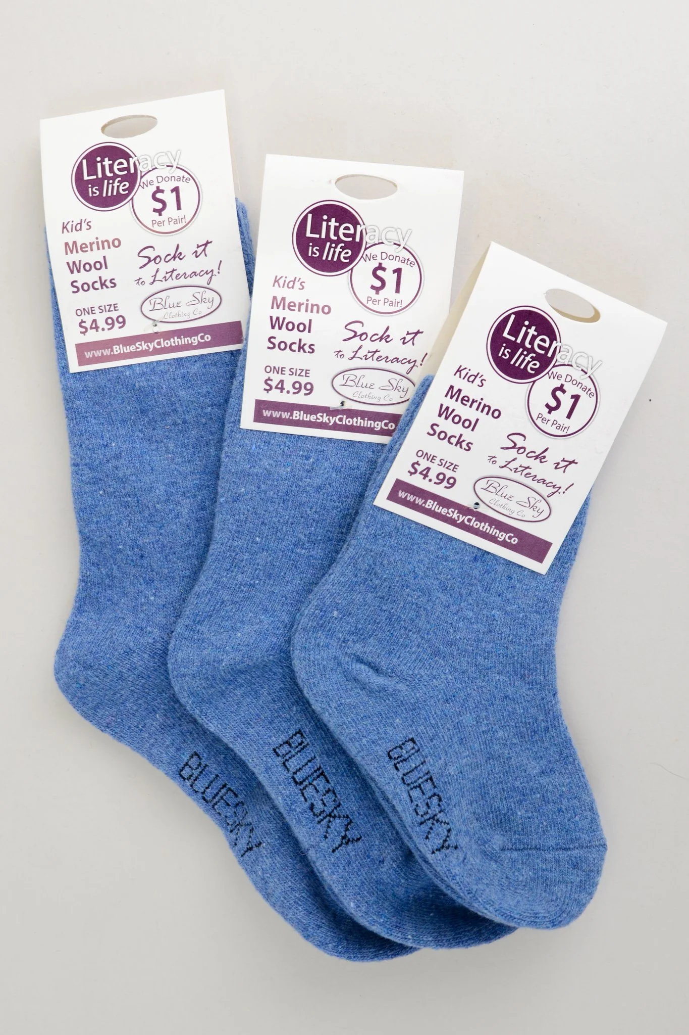 Little Ones' Merino Wool Socks for Literacy - Image 3