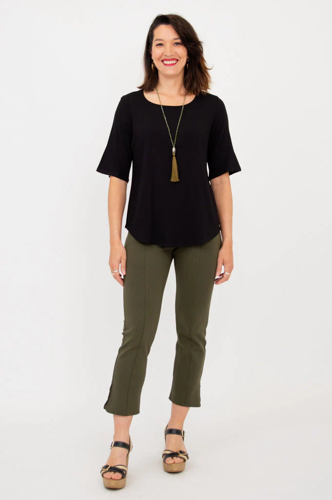 Liza Top, Black, Linen Bamboo - Image 5