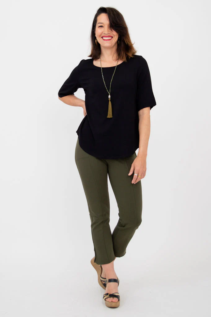 Liza Top, Black, Linen Bamboo - Image 7