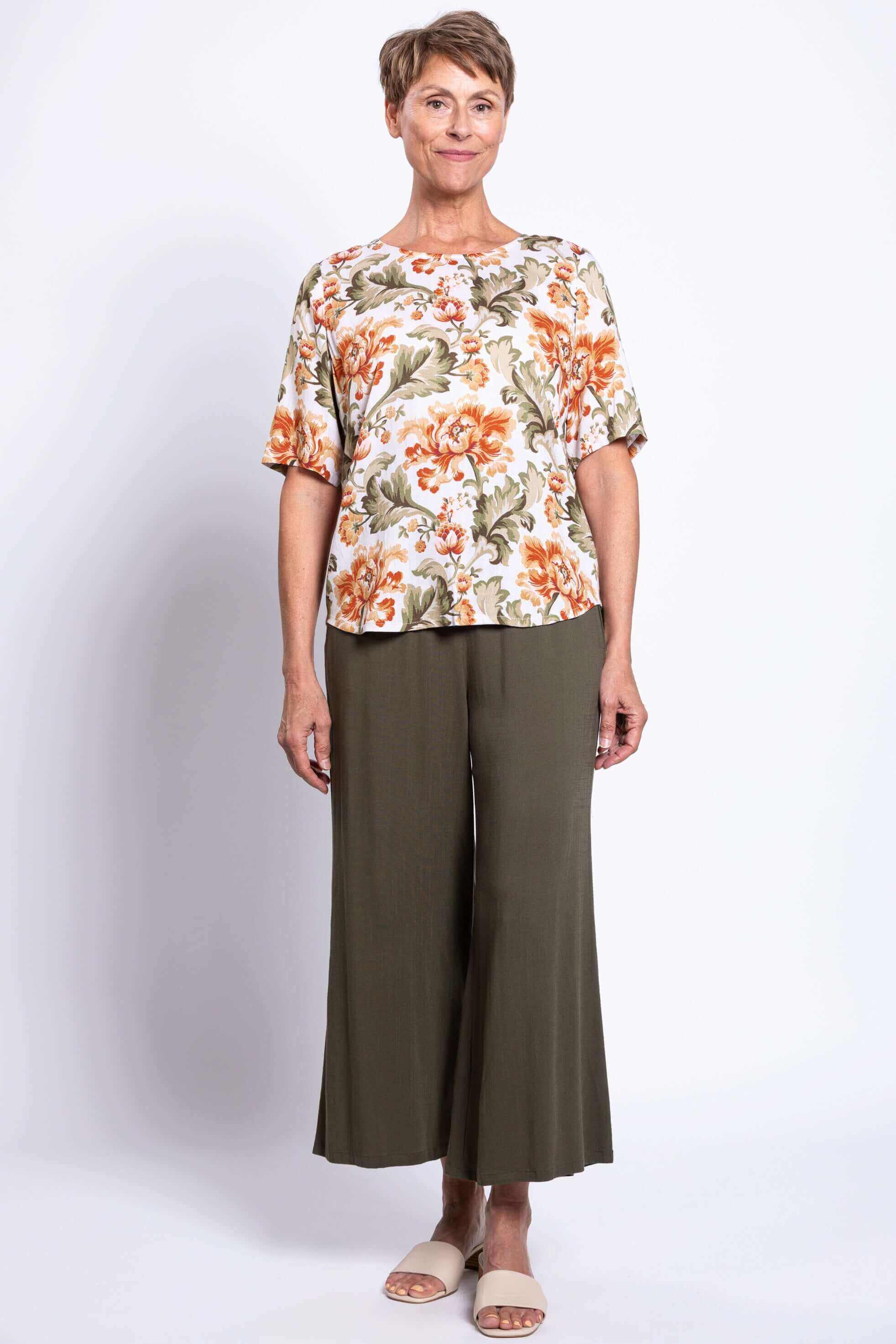 Liza Top, Khaki Tapestry, Linen Bamboo - Image 3