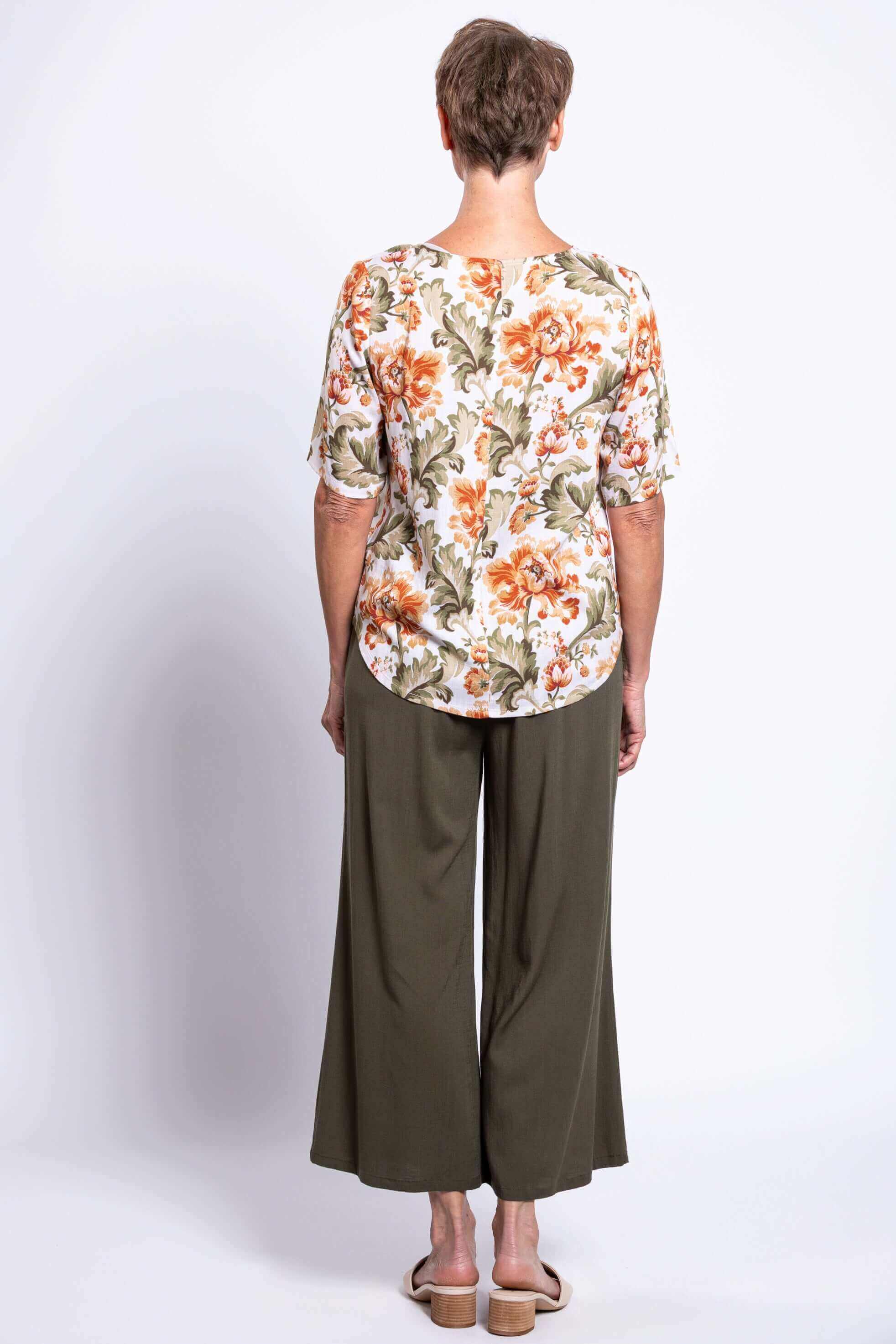Liza Top, Khaki Tapestry, Linen Bamboo - Image 4