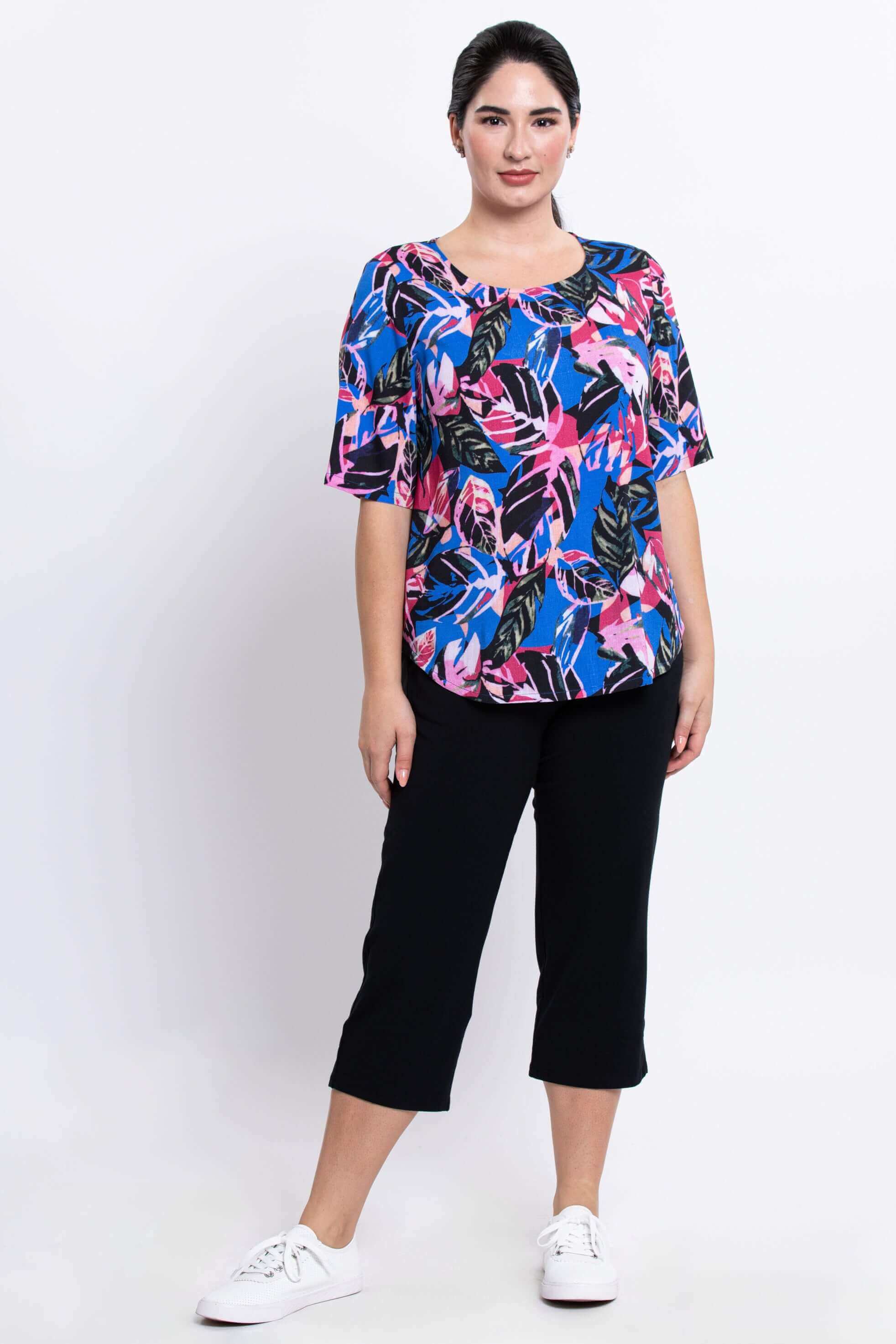 Liza Top, Pink Bonita, Linen Bamboo - Image 2