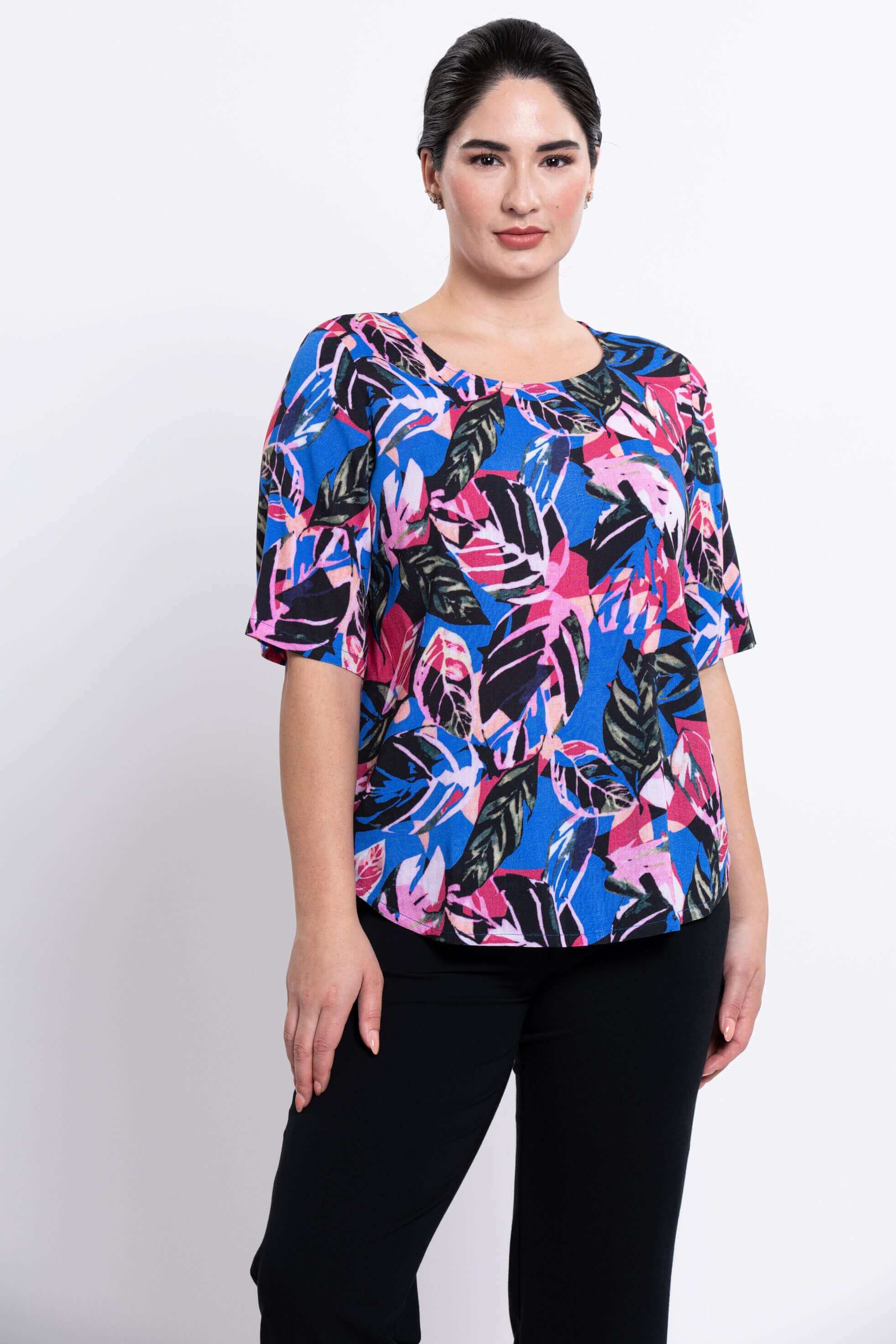 Liza Top, Pink Bonita, Linen Bamboo - Image 3