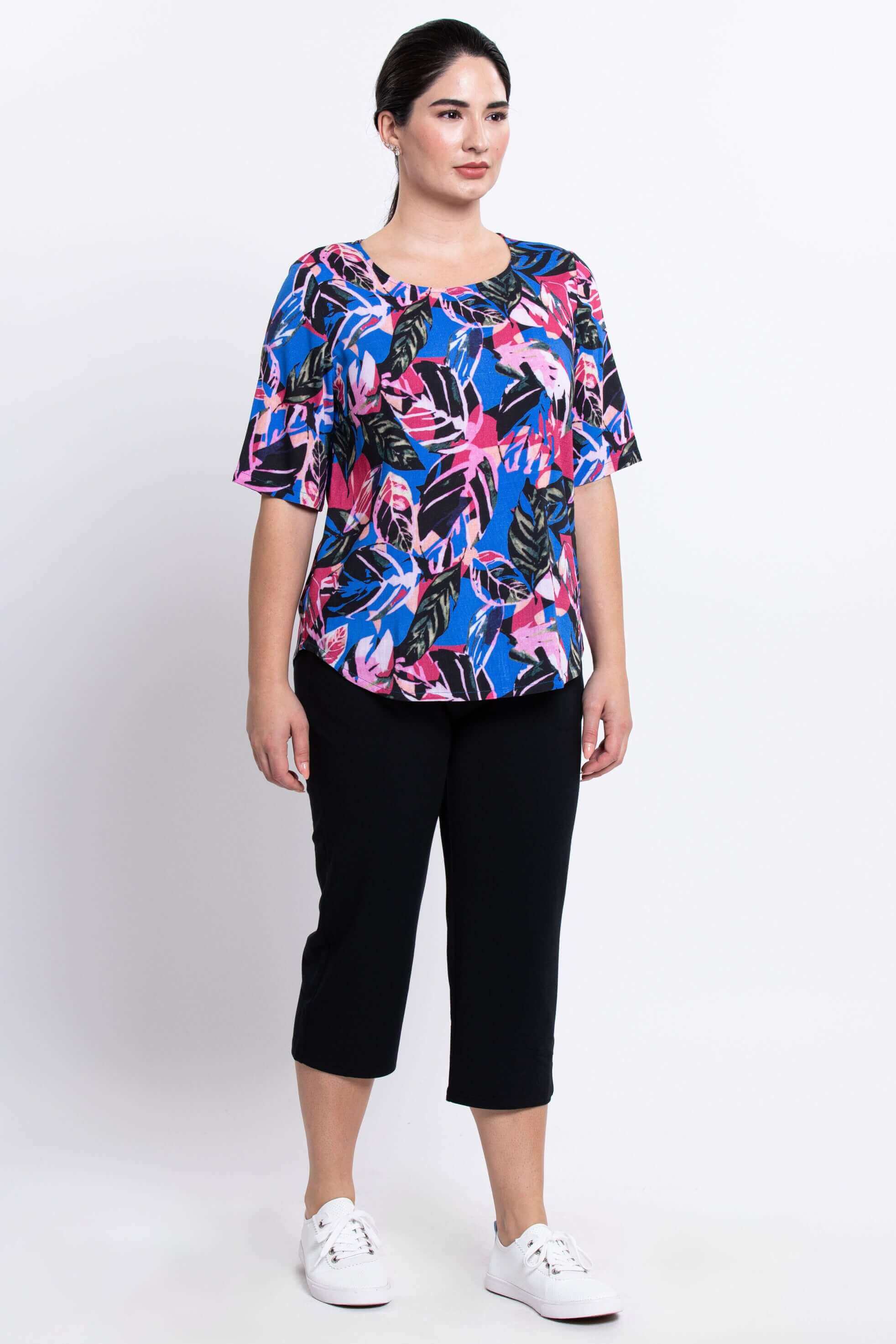 Liza Top, Pink Bonita, Linen Bamboo - Image 4