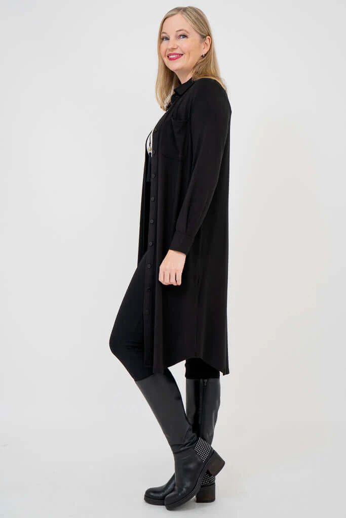 Lois Duster, Black, Bamboo - Final Sale - Image 7