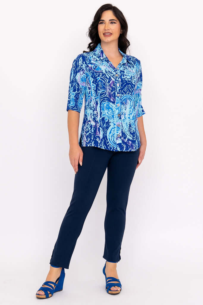 Lorine Blouse, Curious, Linen Bamboo - Image 4
