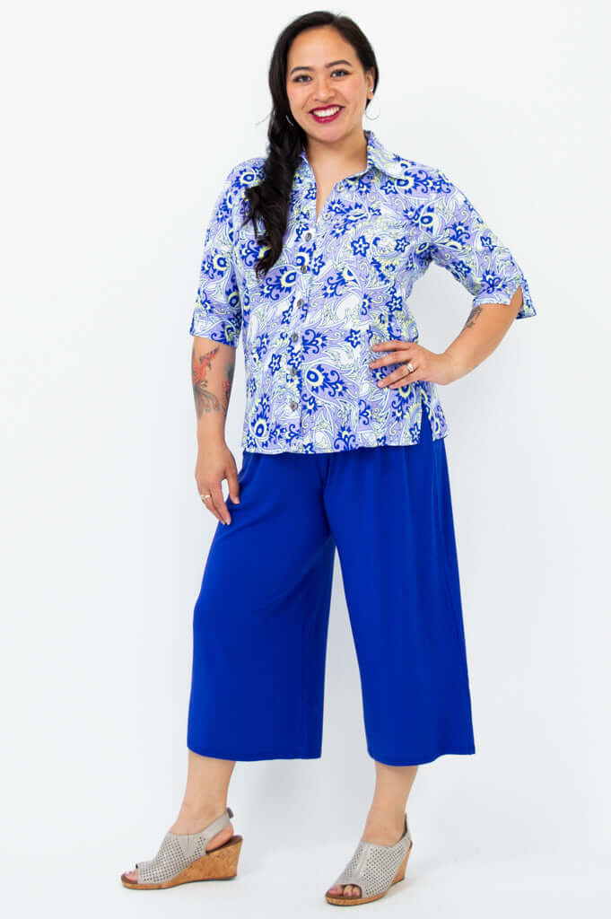 Lorine Blouse, Dazzle, Linen Bamboo - Image 2