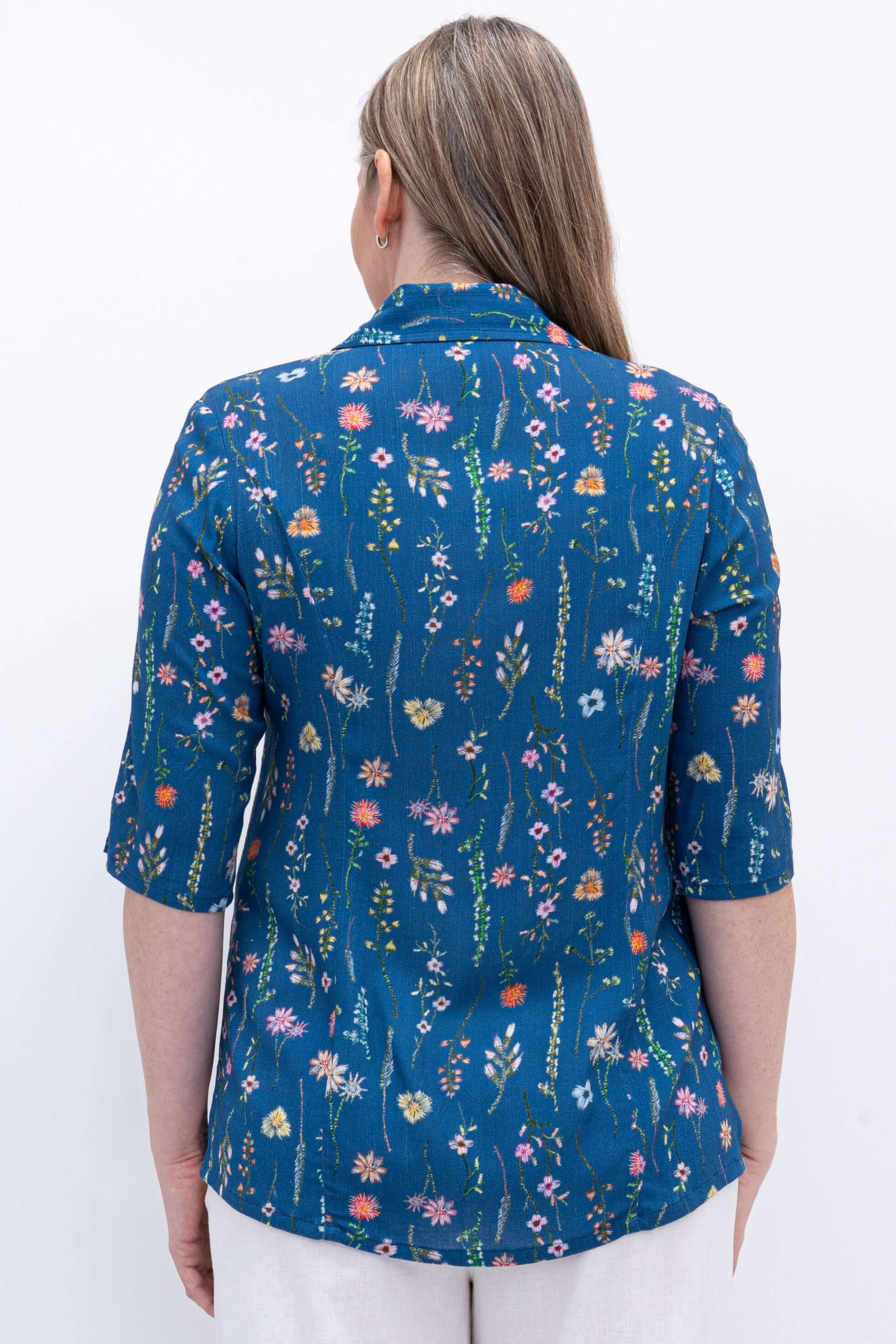 Lorine Blouse, Meadow, Linen Bamboo - Final Sale - Image 4