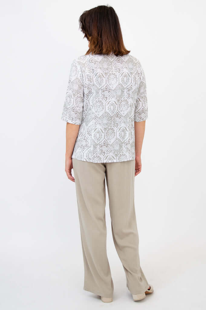 Lorine Blouse, Mosaic, Linen Bamboo - Image 4