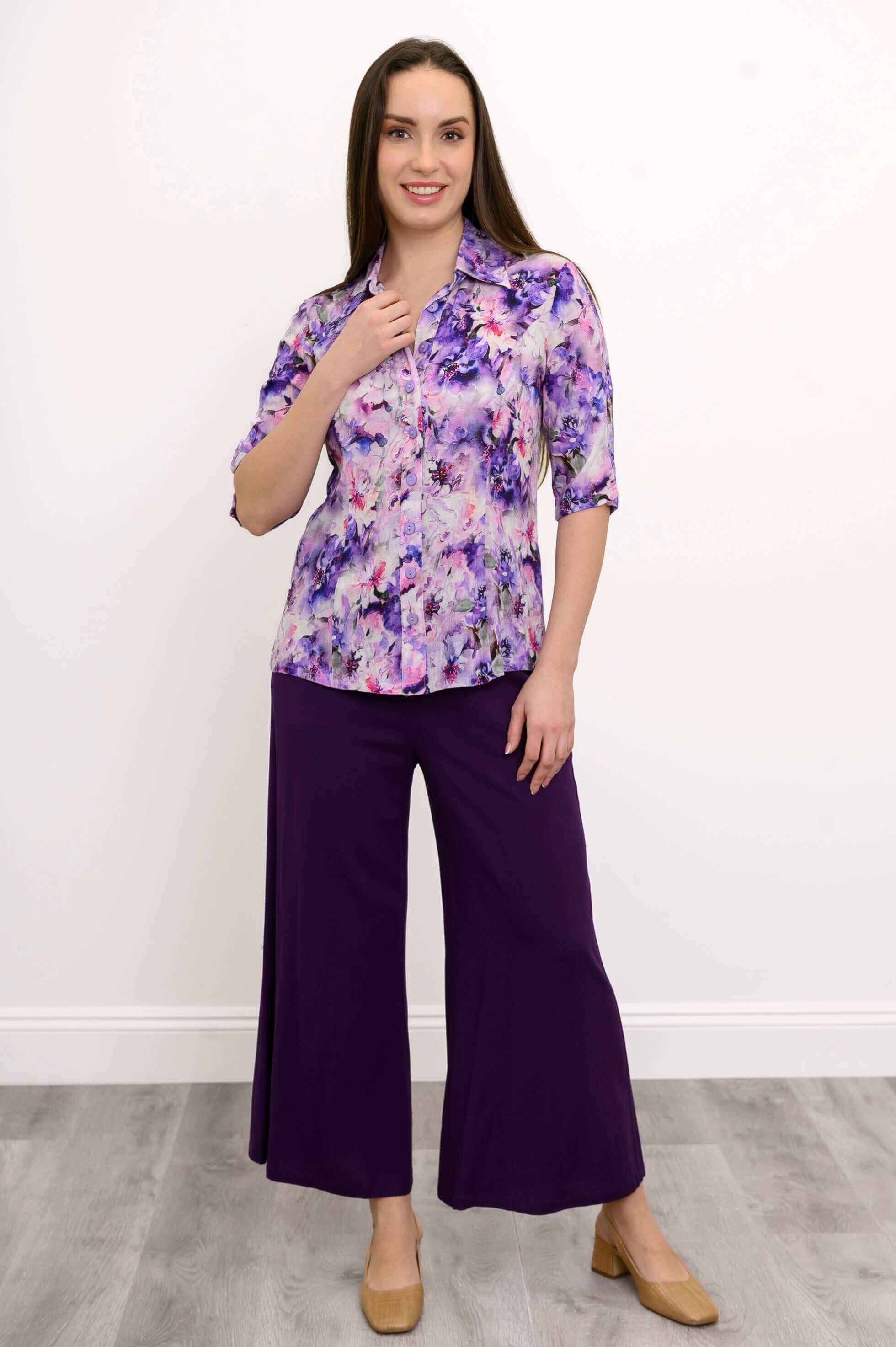 Lorine Blouse, Royale Dynasty, Linen Bamboo - Image 2